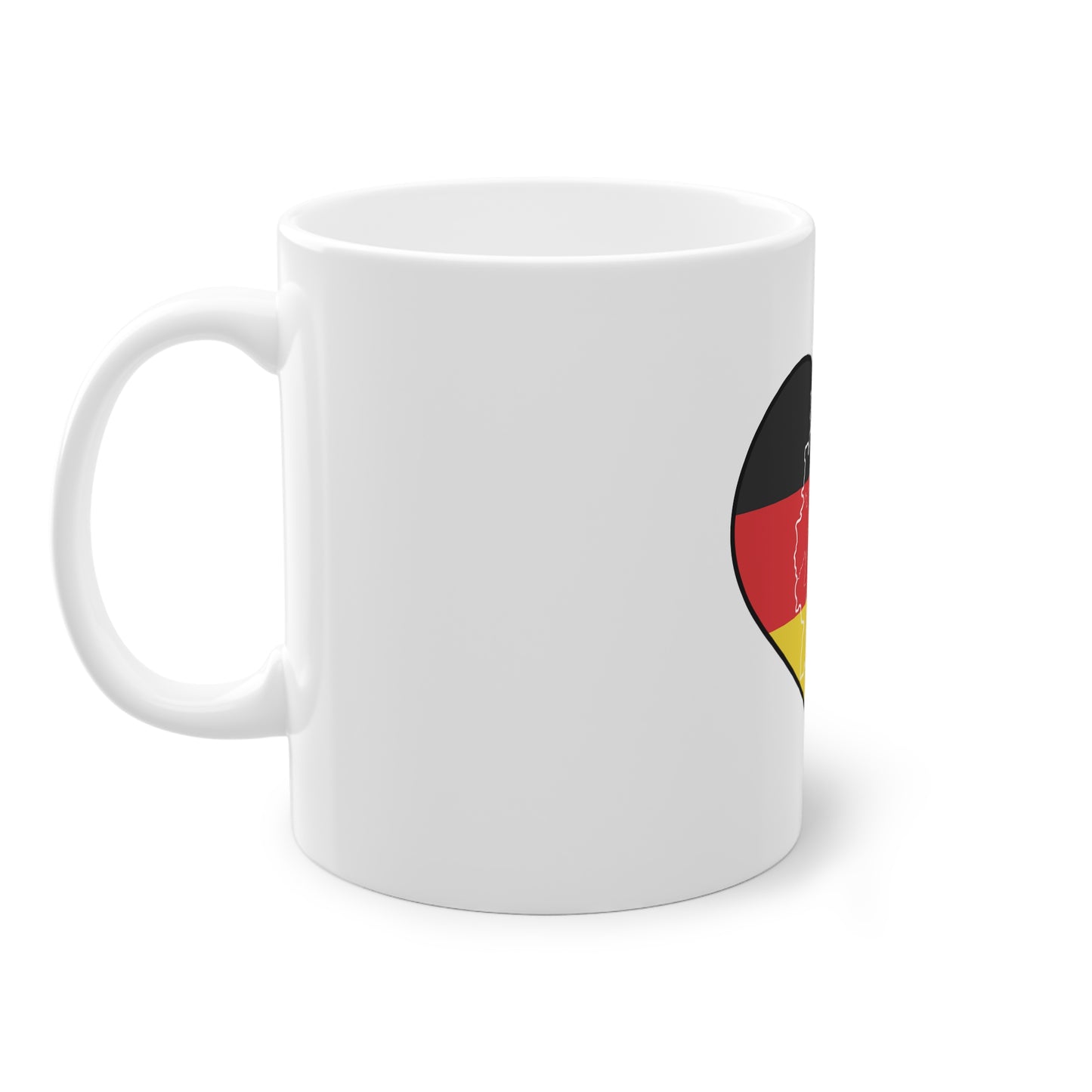 Liebe für Deutschlandkarte - auf Kaffeetassen bedruckt - Farbe: weiß, Standardtasse, groß 11 Unzen