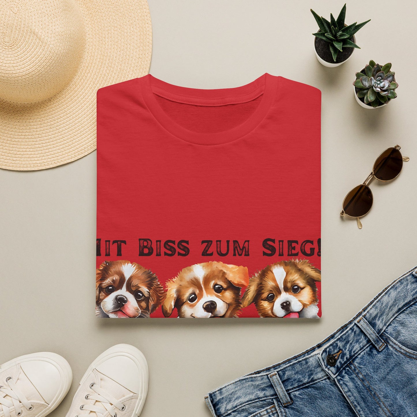 Deutsche Hunde für die Nationalmannschaft, Fußballfan Unisex T-Shirts tragen mit bis zum Sieg - Schwarz