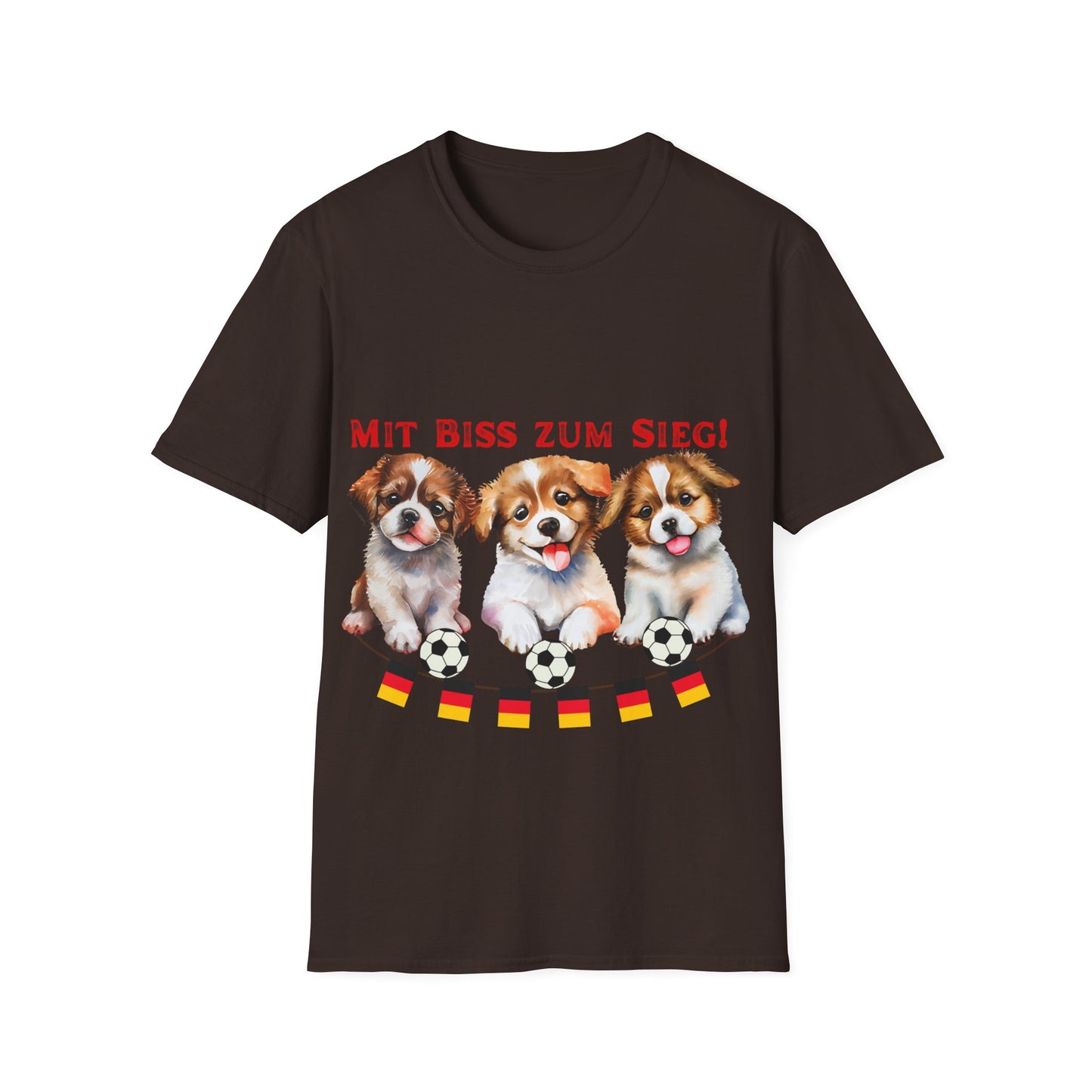 Deutsche Hunde für die Nationalmannschaft, Fußballfan Unisex T-Shirts tragen mit bis zum Sieg