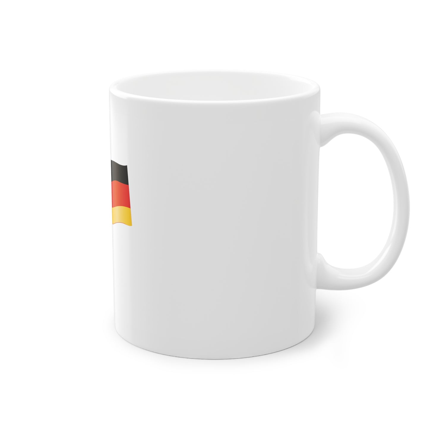 Fanne - Flagge Deutschlands auf Kaffeetassen bedruckt - Farbe: weiß, Standardtasse, groß 11 Unzen