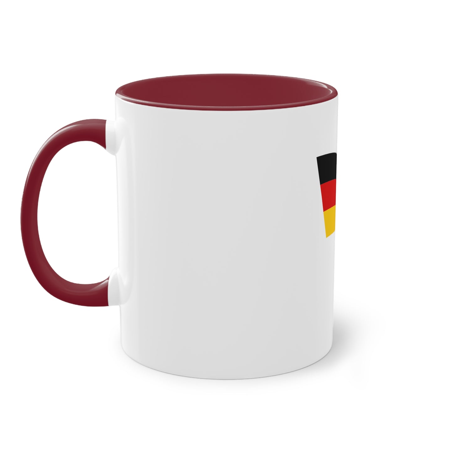 Kaffeetassen mit Deutschland-Flair – Perfekt als Geschenk, weißer Außenbereich mit mehrfarbigem Innenbereich und Henkel, große; 11 Unzen