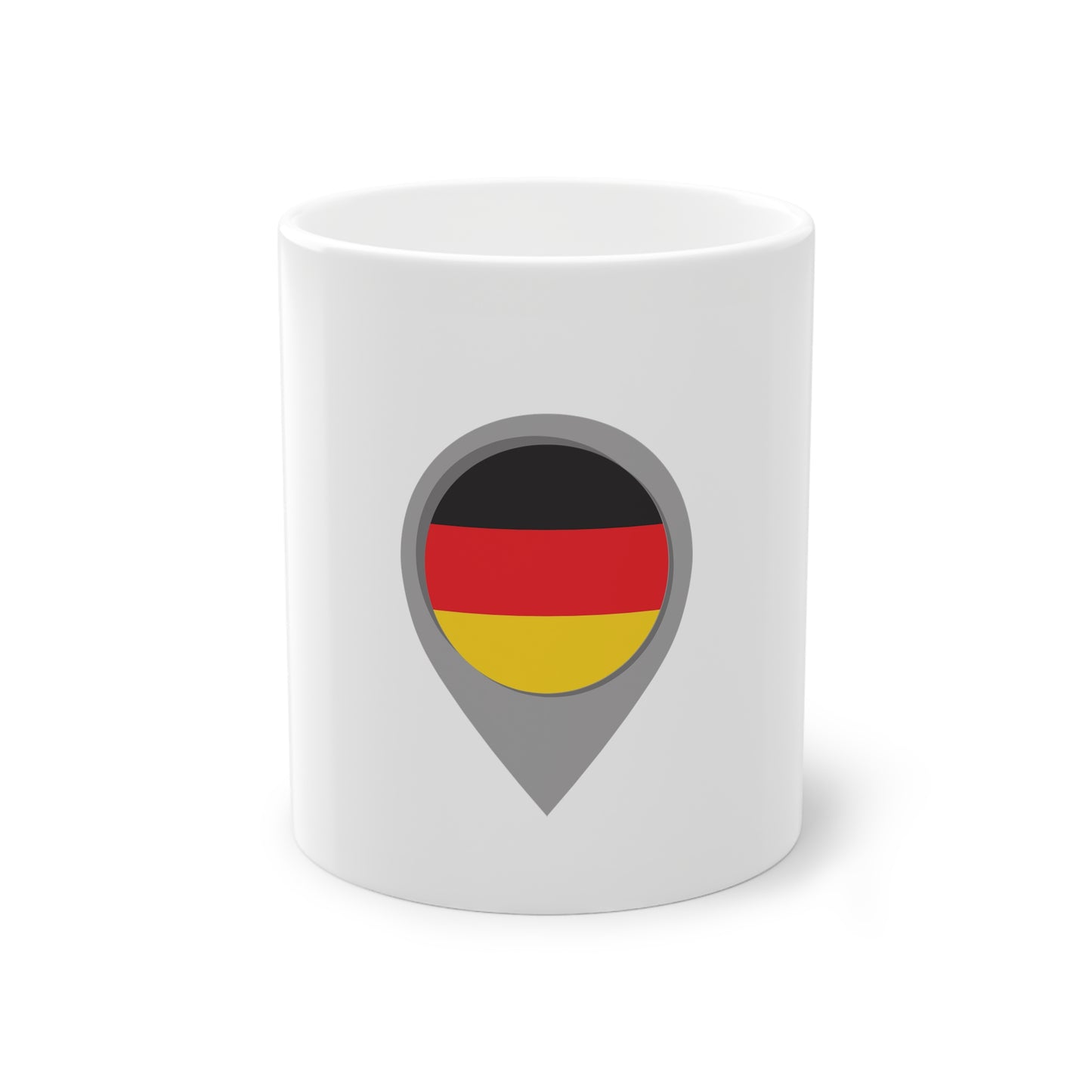 Deutsche Flagge auf Brandenburg Tor - auf Kaffeetasse, Teetasse bedruckt - Farbe: weiß, Standardtasse, groß 11 Unzen