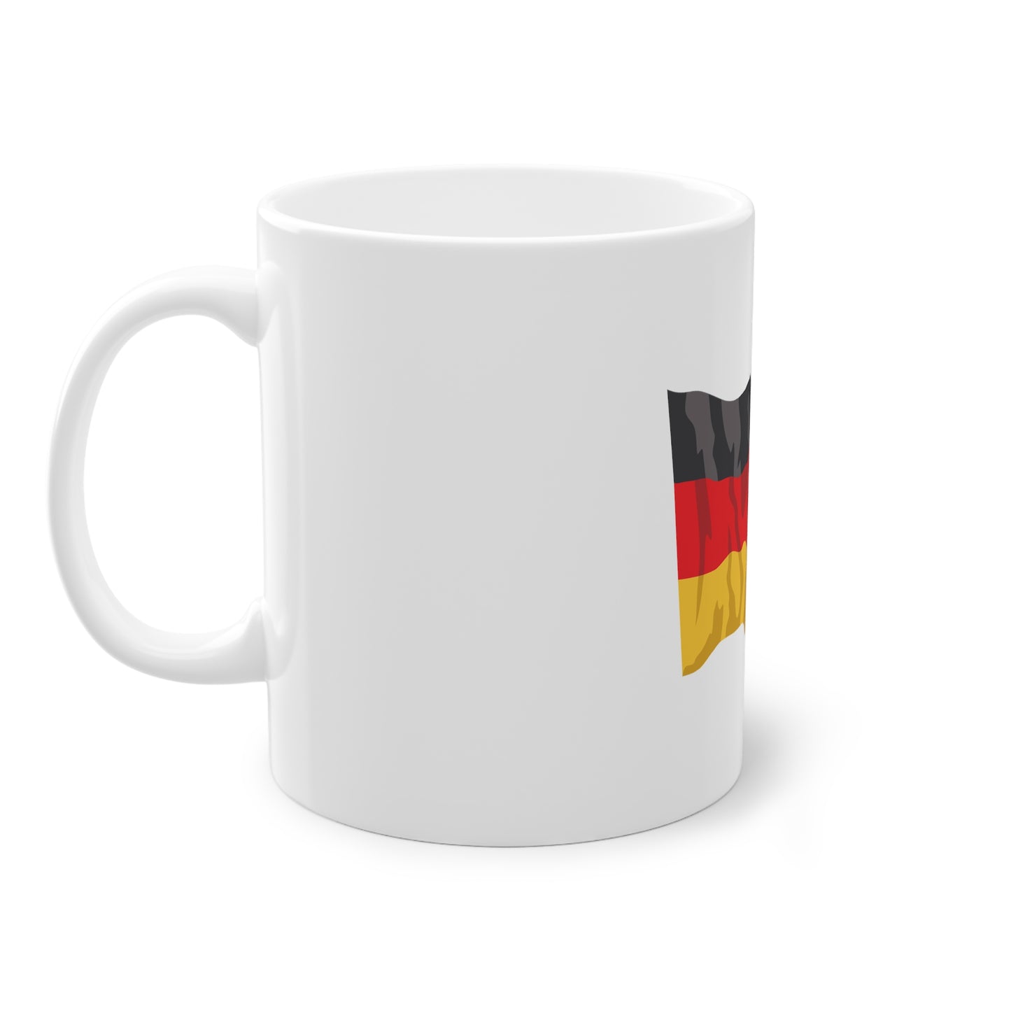 Willkommen in Deutschland - Flagge Deutschlands auf Kaffeetassen bedruckt - Farbe: weiß, Standardtasse, groß 11 Unzen