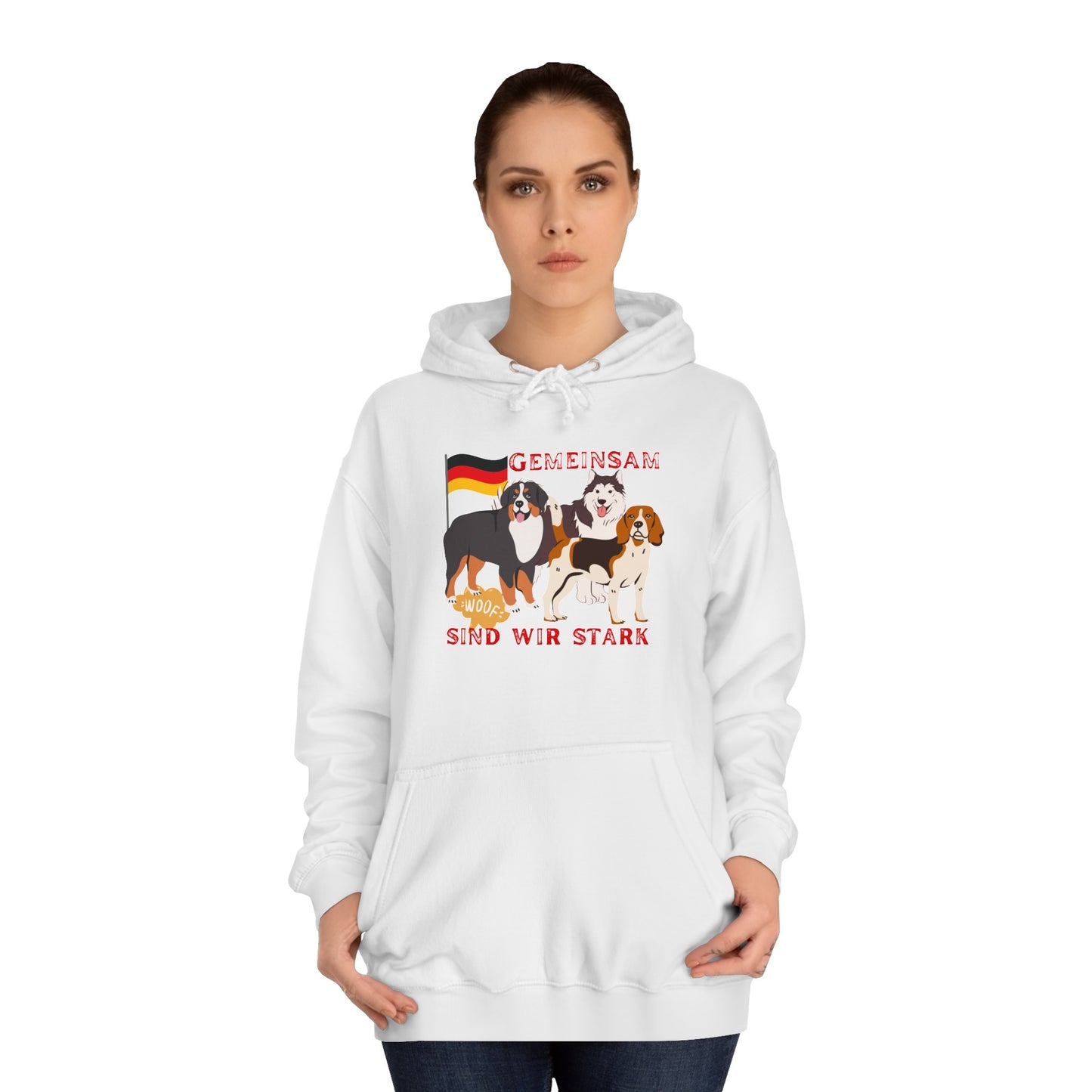 Unsere Hunde sind alle gemeinsam für Deutschland - bedruckt auf Unisex Hoodies