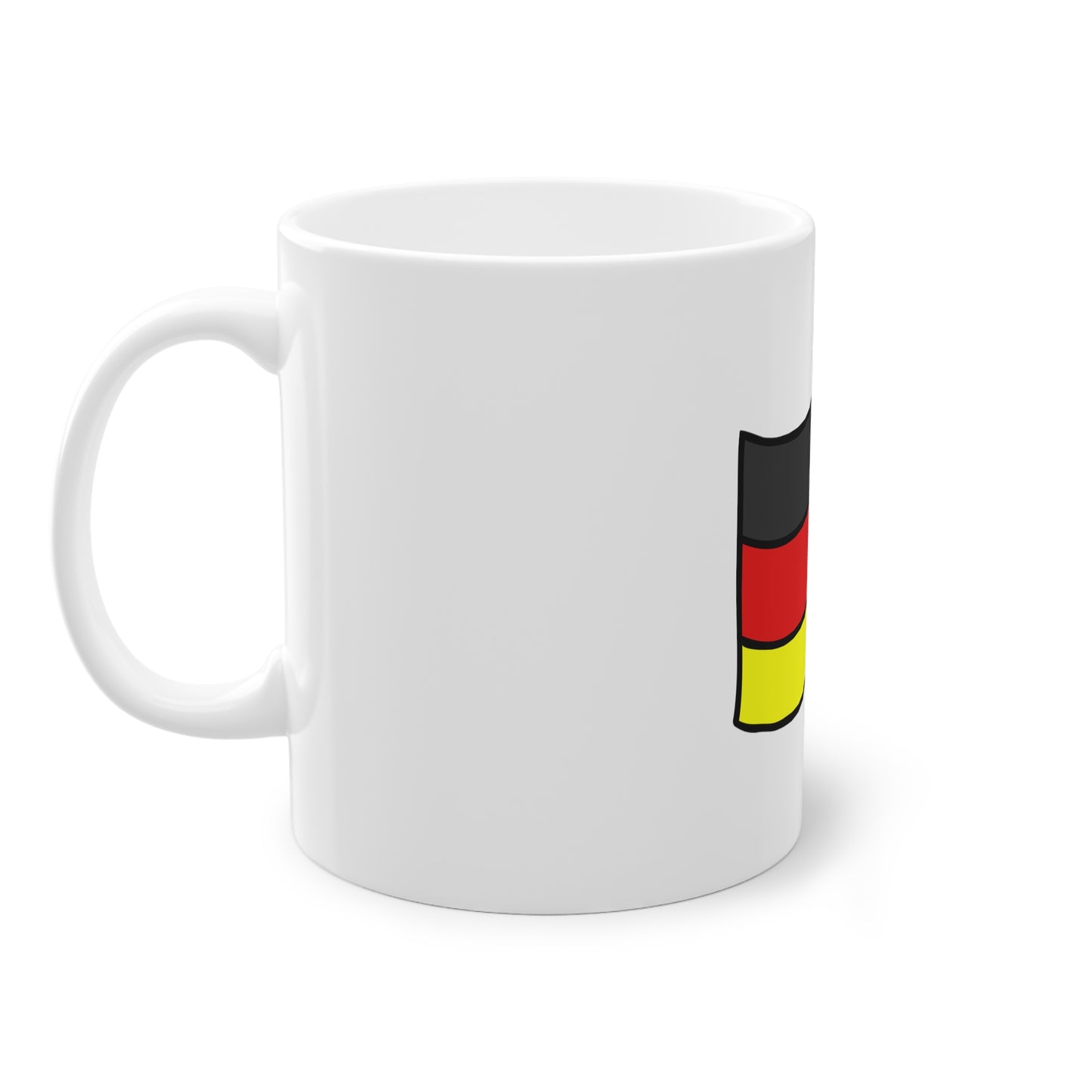 Flagge Deutschlands auf Kaffeetassen bedruckt - Farbe: weiß, Standardtasse, groß 11 Unzen