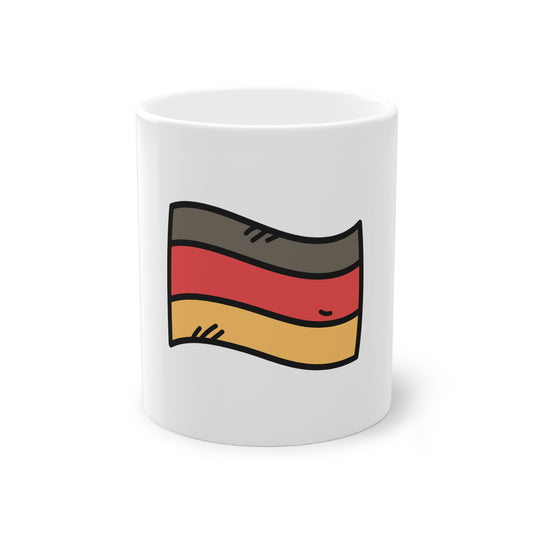 Flagge Deutschlands auf Kaffeetassen bedruckt - Farbe: weiß, Standardtasse, groß 11 Unzen