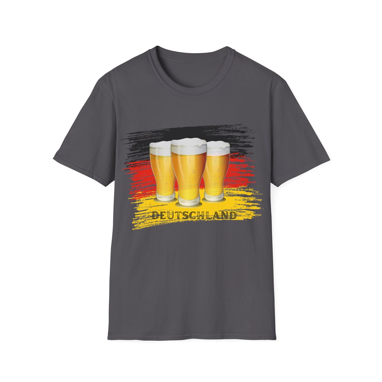 Deutsches Bier auf Unisex Fan T-Shirt bedruckt