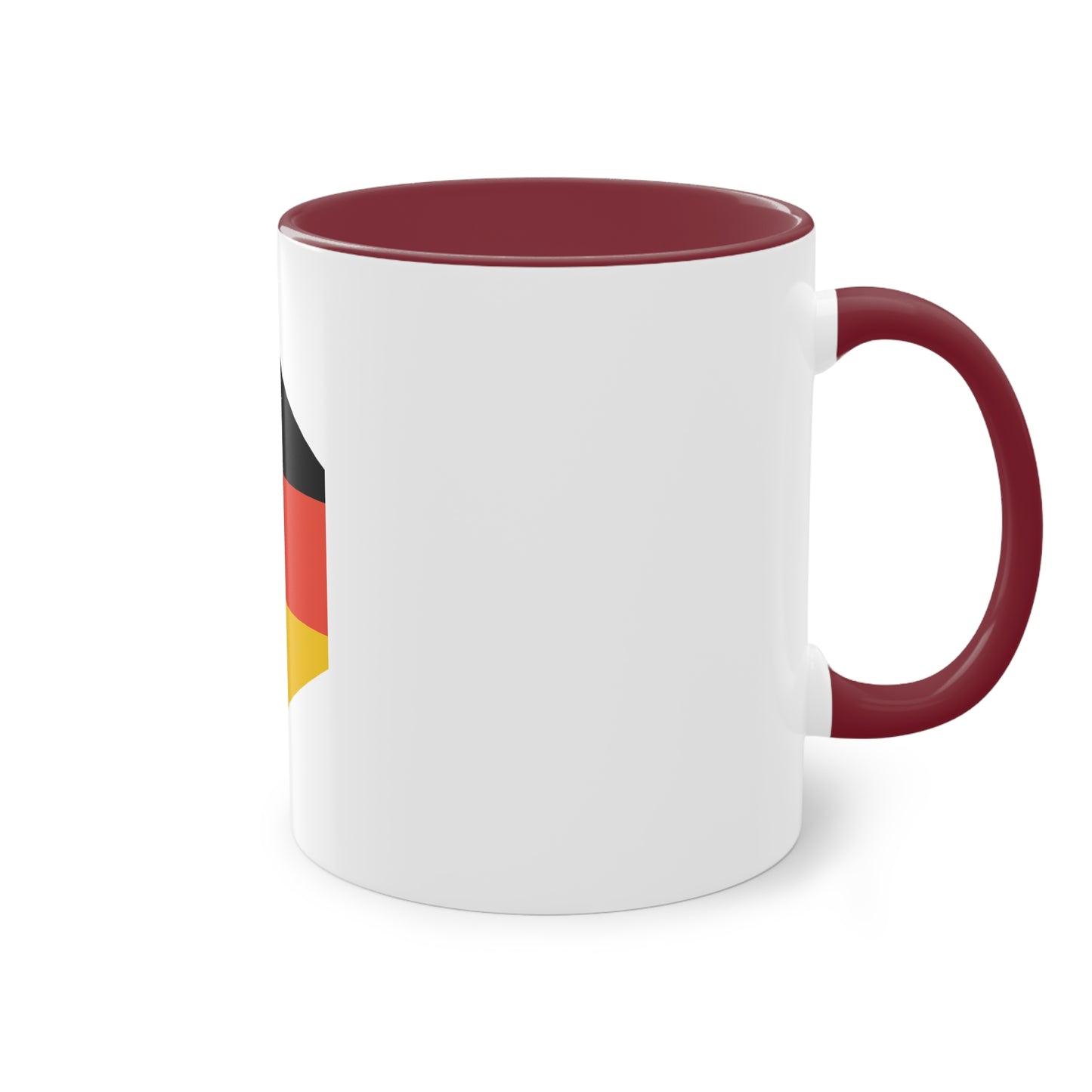 Kaffeetassen mit Deutschland-Flair – Perfekt als Geschenk, weißer Außenbereich mit mehrfarbigem Innenbereich und Henkel, große; 11 Unzen