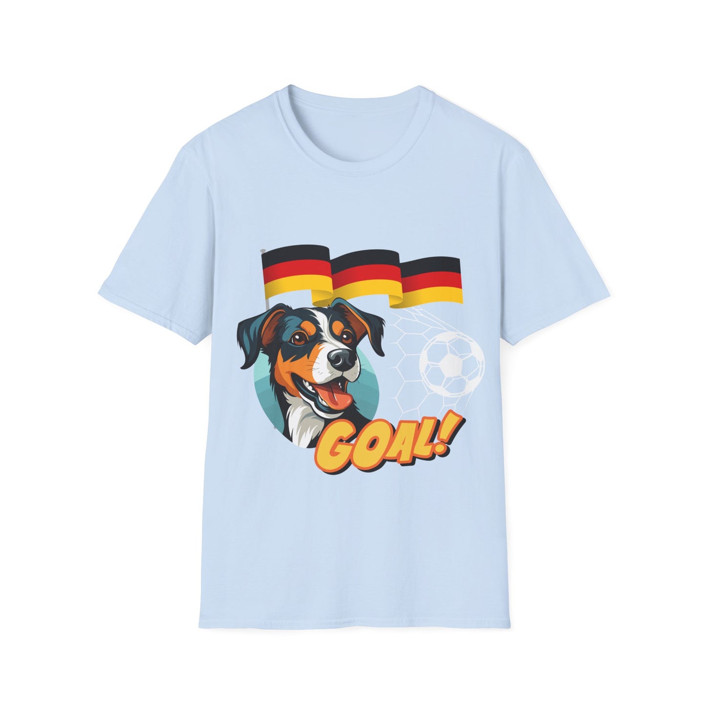 Deutsche Hunde für die Nationalmannschaft - Fußballfan Unisex T-Shirts mit Flaggen und Toren