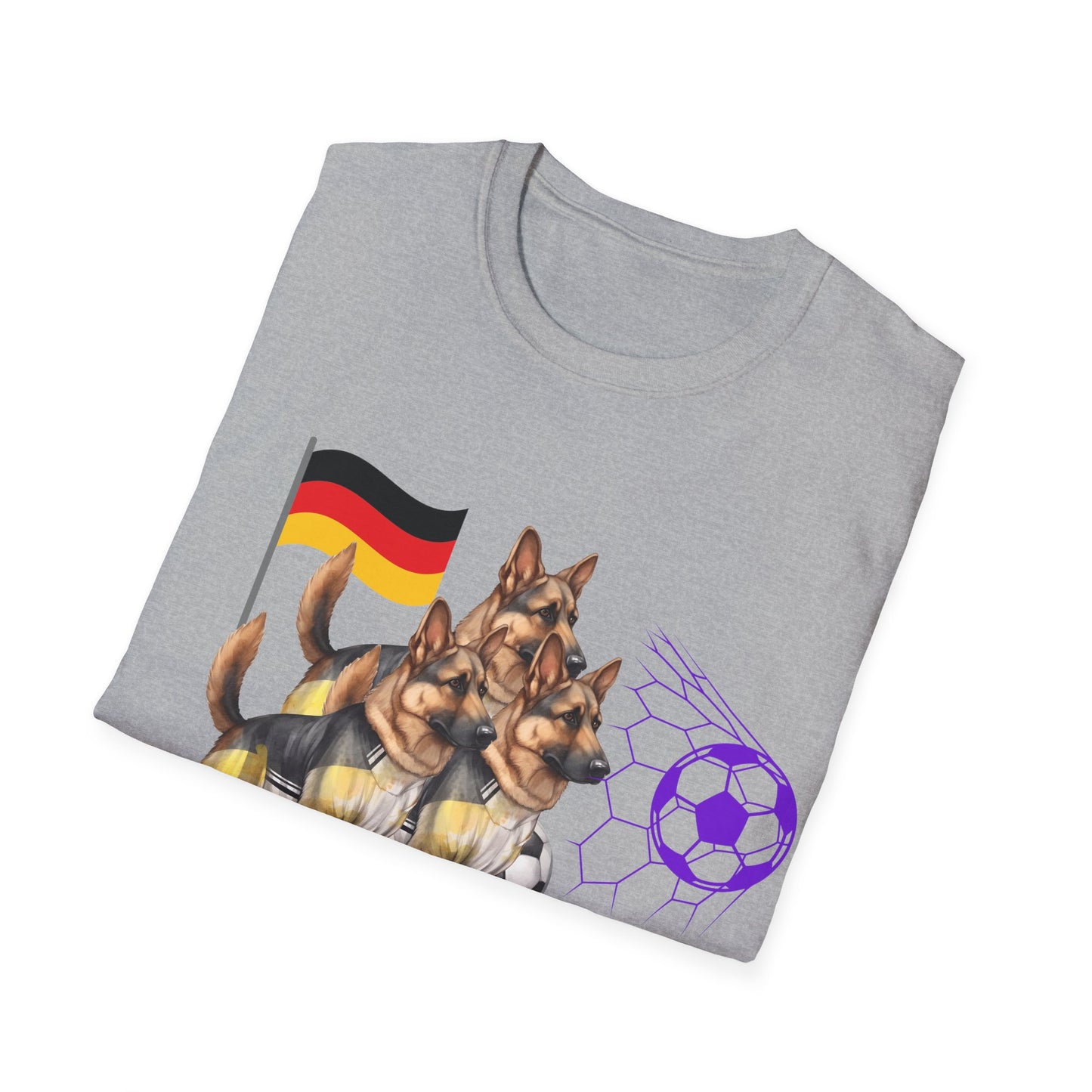 Mit biss zum Sieg für Deutschland, Fußballs Top-Hundefans auf Unisex-T-Shirts