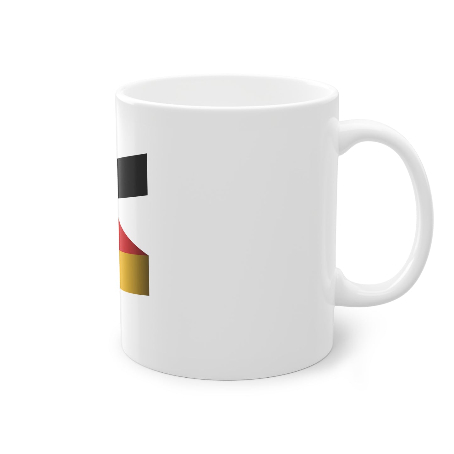 Deutsche Flagge - auf Kaffeetasse, Teetasse bedruckt - Farbe: weiß, Standardtasse, groß 11 Unzen