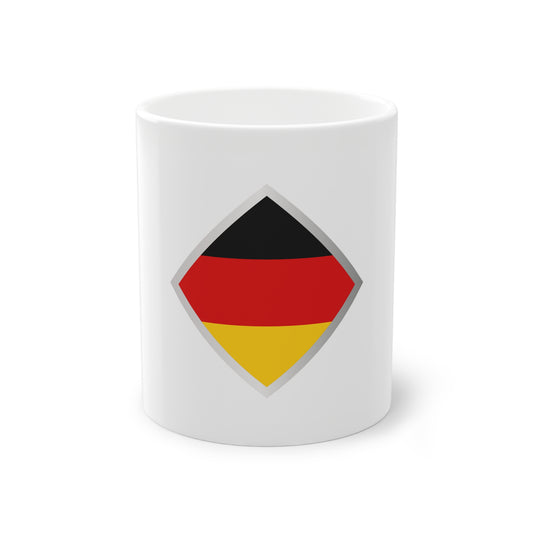 Deutsche Flagge auf Brandenburg Tor - auf Kaffeetasse, Teetasse bedruckt - Farbe: weiß, Standardtasse, groß 11 Unzen