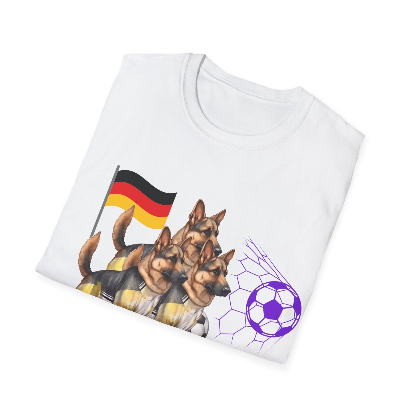 Mit biss zum Sieg für Deutschland, Fußballs Top-Hundefans auf Unisex-T-Shirts