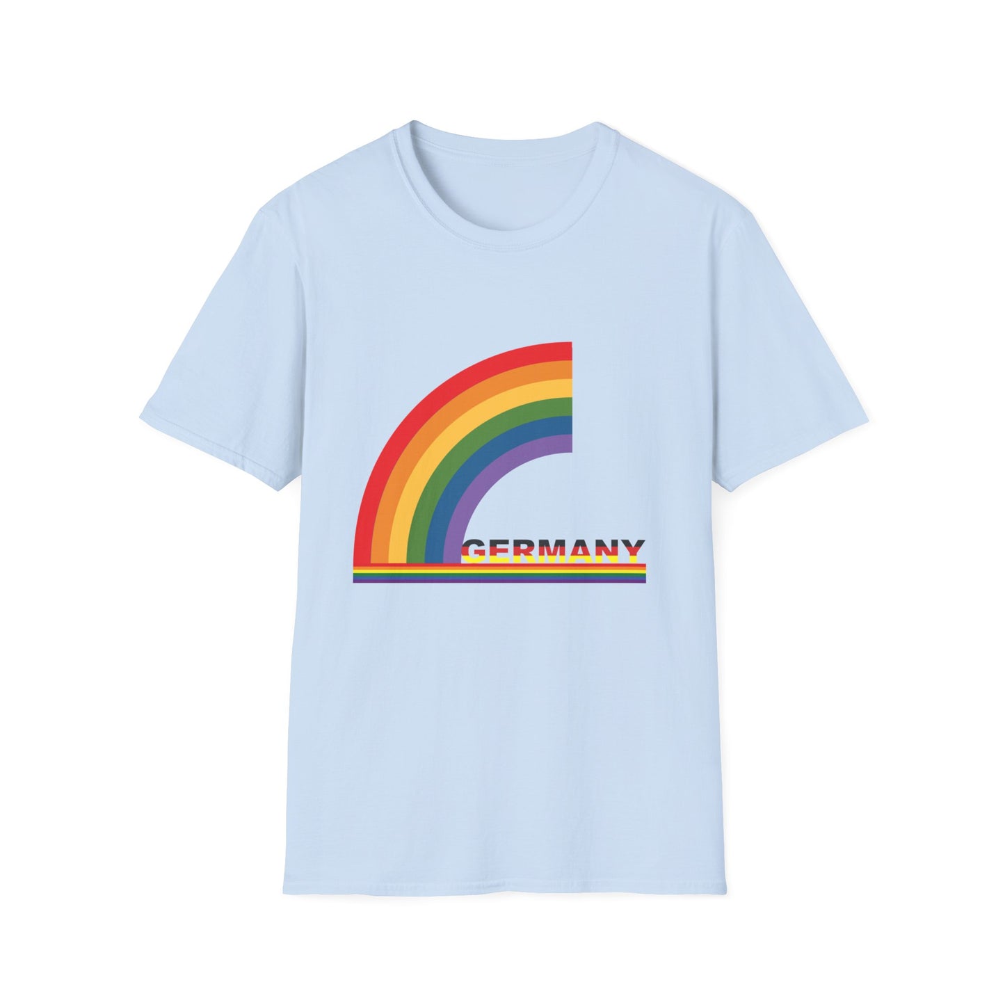 Einzigartige Unisex T-Shirt Designs mit deutscher Liebe für Regenbogen