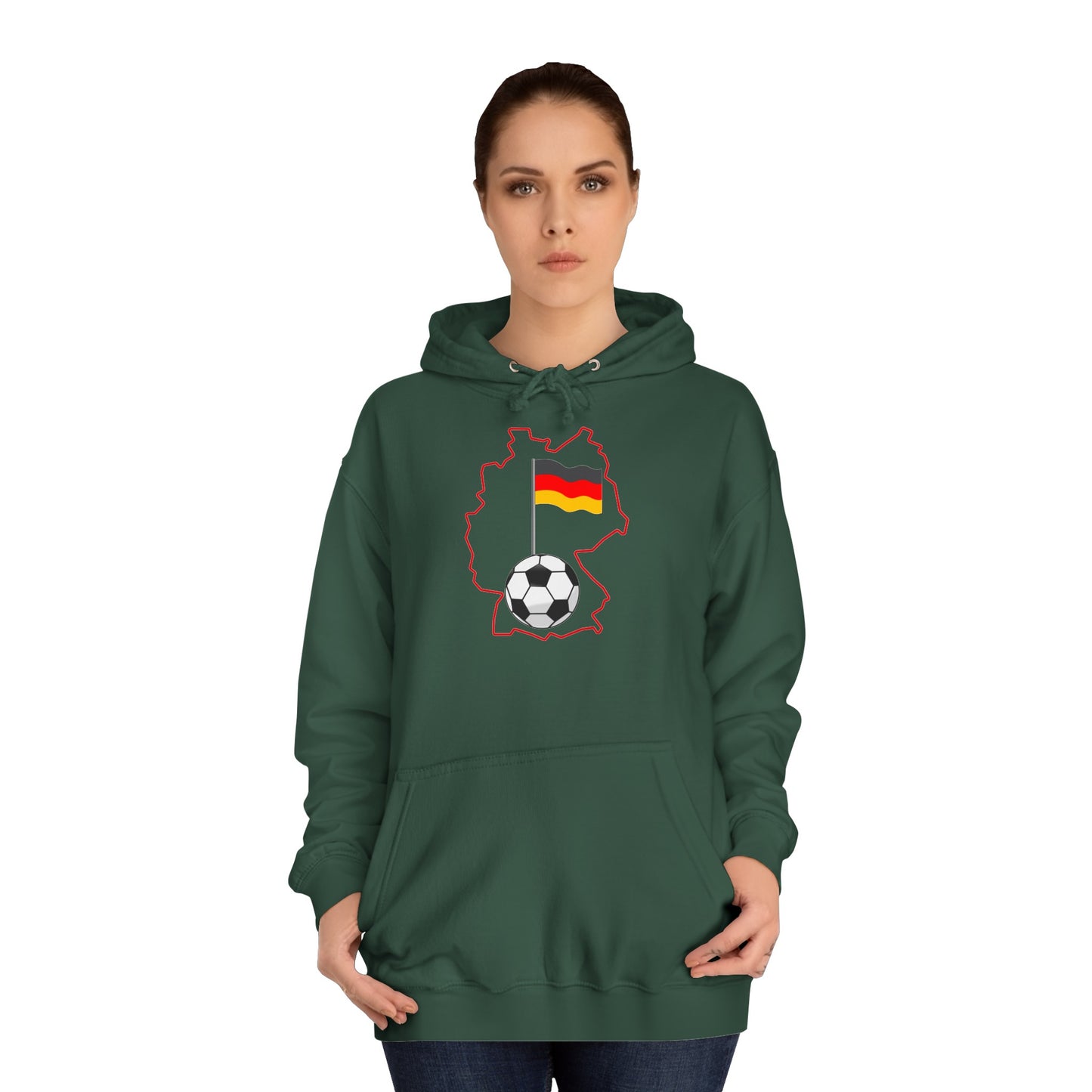 Erleben Sie die Schönheit und Leidenschaft des Fußballs in Deutschland - Beidseitig bedruckt - Hochwertige Unisex-Kapuzenpullover