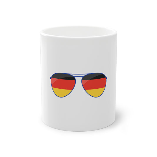 Deutsche Brille, Deutsches Gluck - Farbe: weiß, Standardtasse, groß 11 Unzen, bedruckt