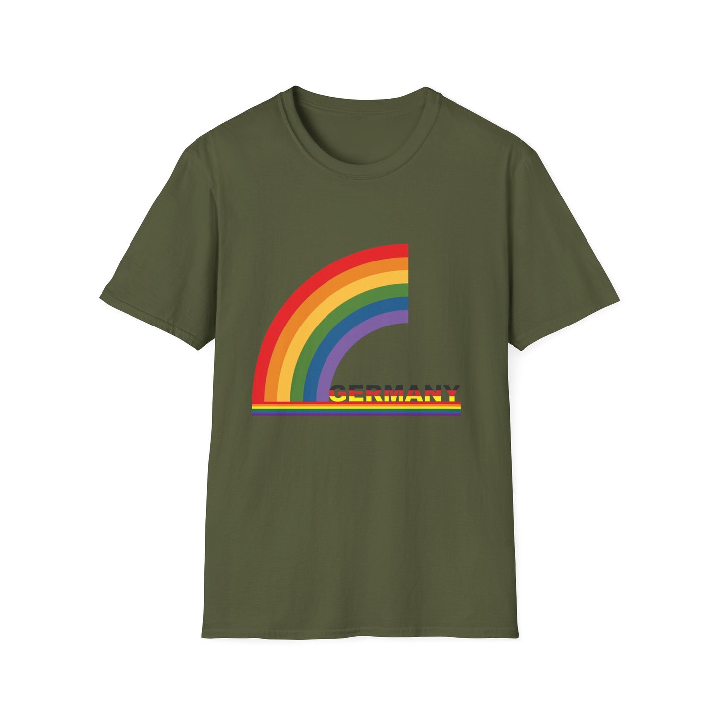 Einzigartige Unisex T-Shirt Designs mit deutscher Liebe für Regenbogen