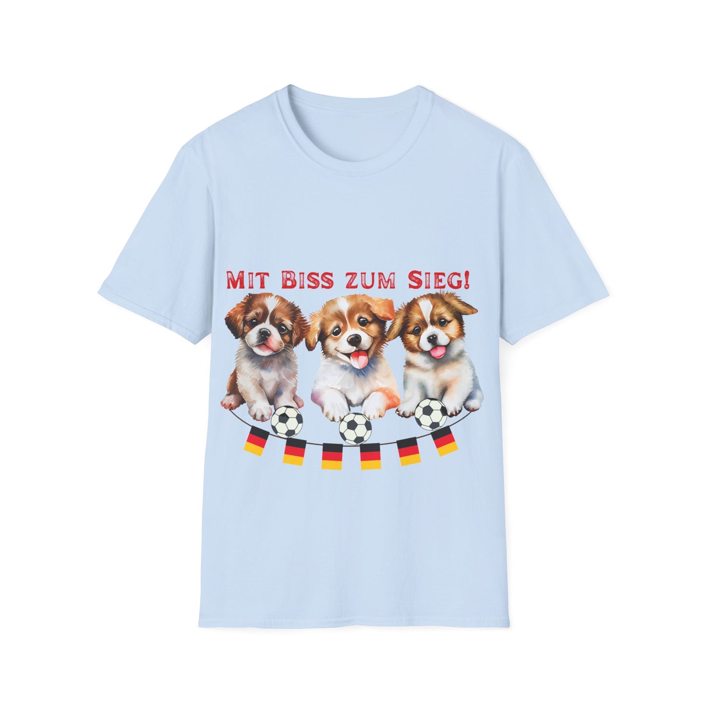 Deutsche Hunde für die Nationalmannschaft, Fußballfan Unisex T-Shirts tragen mit bis zum Sieg