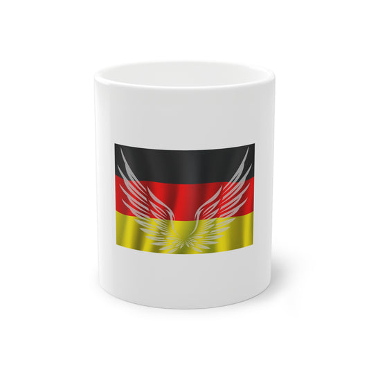 Deutscher fliegende Adler, ein Symbol für Frieden, Liebe und Einheit - auf Kaffeetassen bedruckt - Farbe: weiß, Standardtasse, groß 11 Unzen