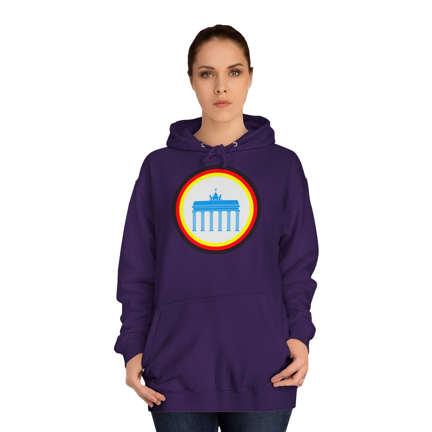 Brandenburger Tor auf Unisex-College-Hoodie, Kapuzenpullover,  beidseitig bedruckt