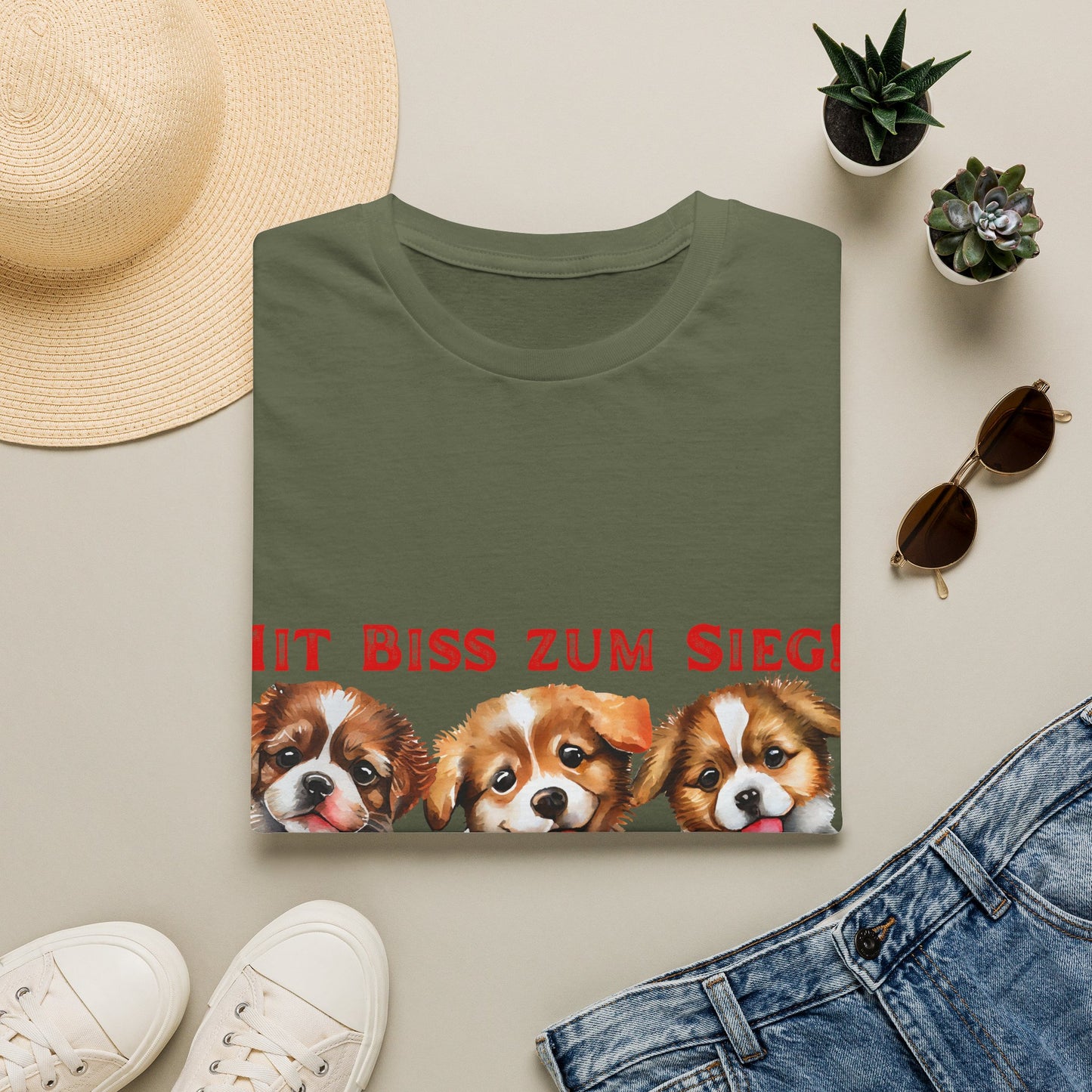 Deutsche Hunde für die Nationalmannschaft, Fußballfan Unisex T-Shirts tragen mit bis zum Sieg