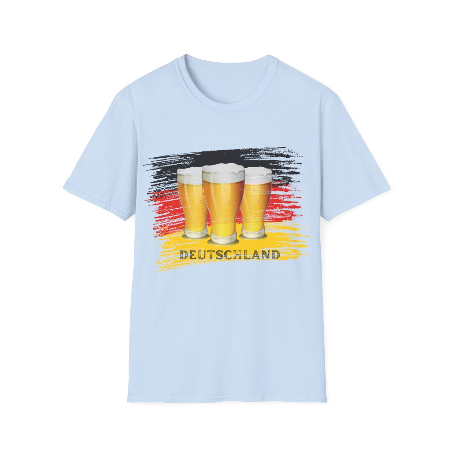 Deutsches Bier auf Unisex Fan T-Shirt bedruckt