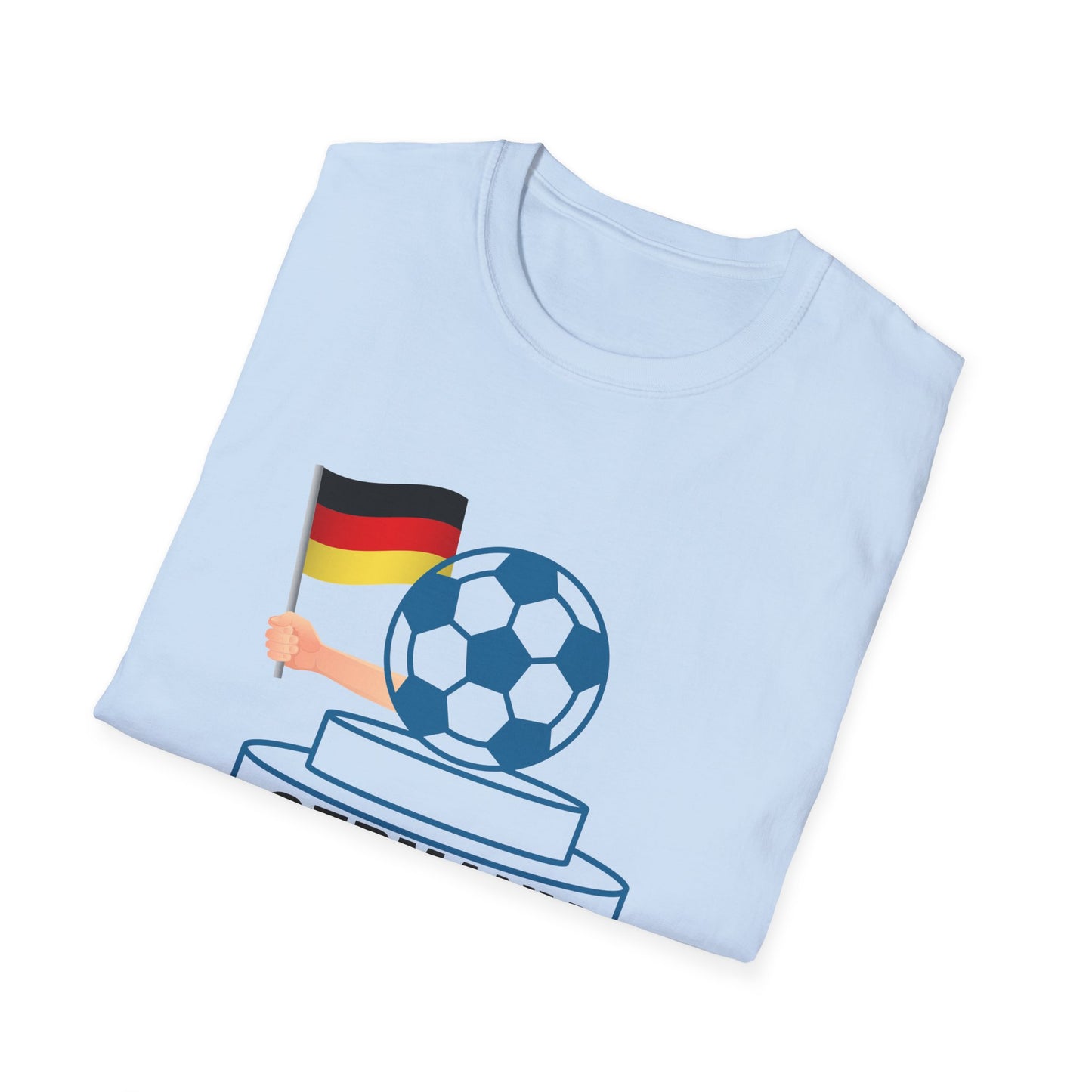 Herzlich Willkommen in Deutschland, Unisex T-Shirt mit Frieden und Liebe für Fußball, Welcome to German Football success, I Love Germany