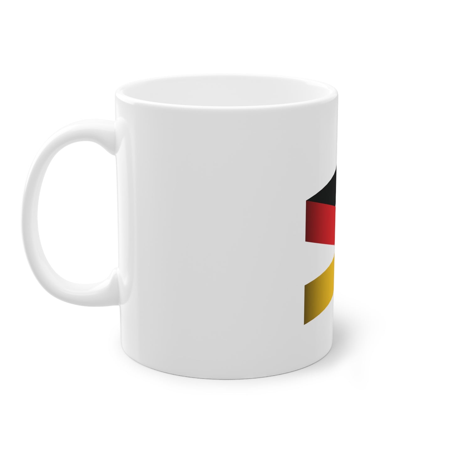 Deutsche Flagge - auf Kaffeetasse, Teetasse bedruckt - Farbe: weiß, Standardtasse, groß 11 Unzen