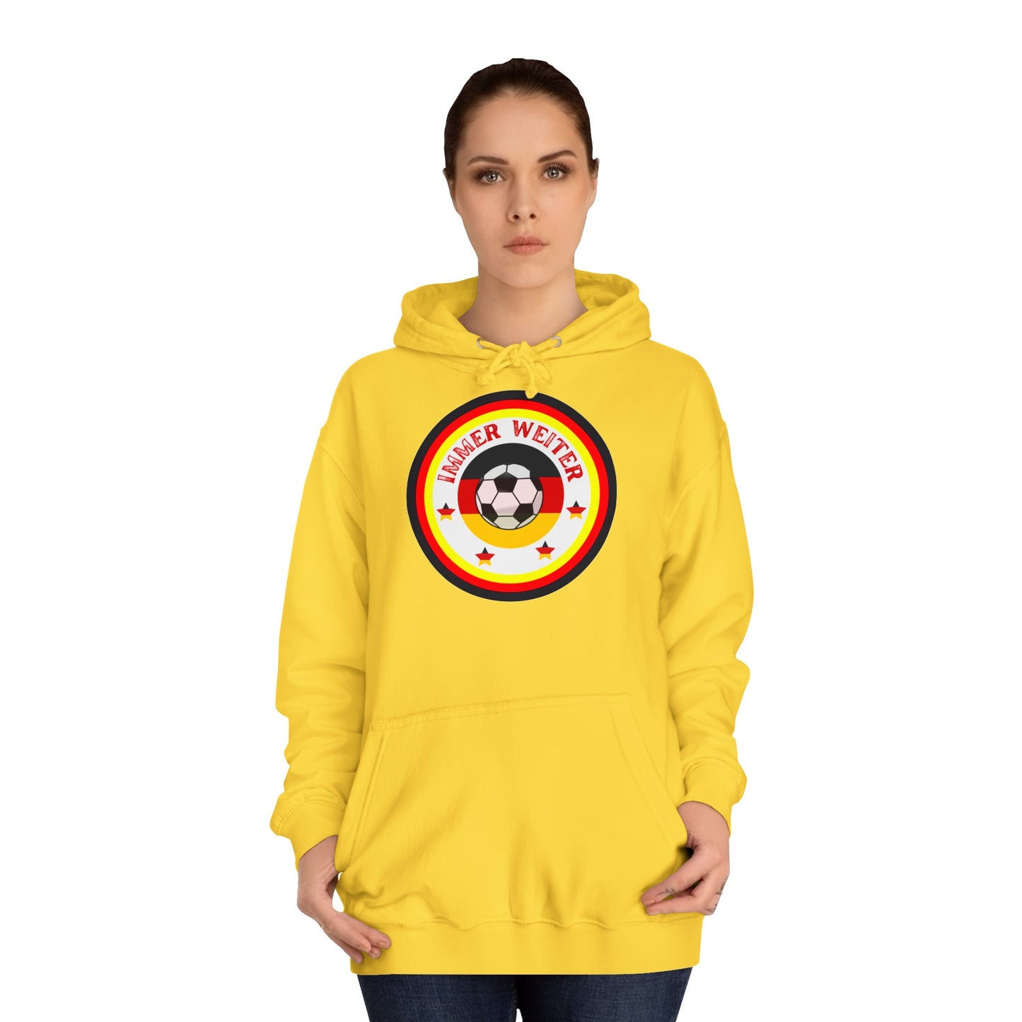 Einfach für Deutschland stehen -   Immer witer - Hochwertige Unisex-Kapuzenpullover - Beidseitig