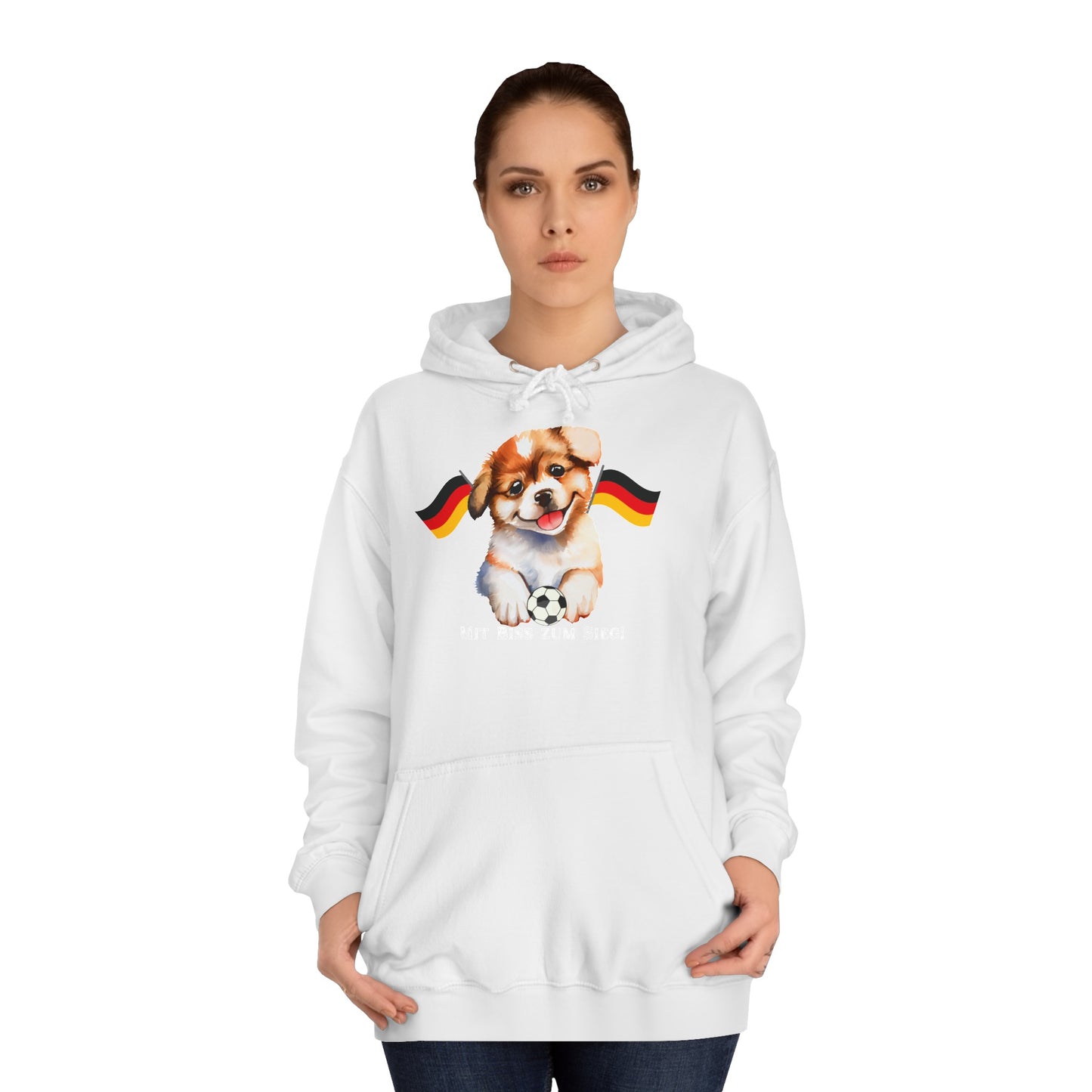 Mit bis zum Sieg -   Ein Land der Siege - Hochwertige Unisex-Kapuzenpullover -  Beidseitig gedruckt