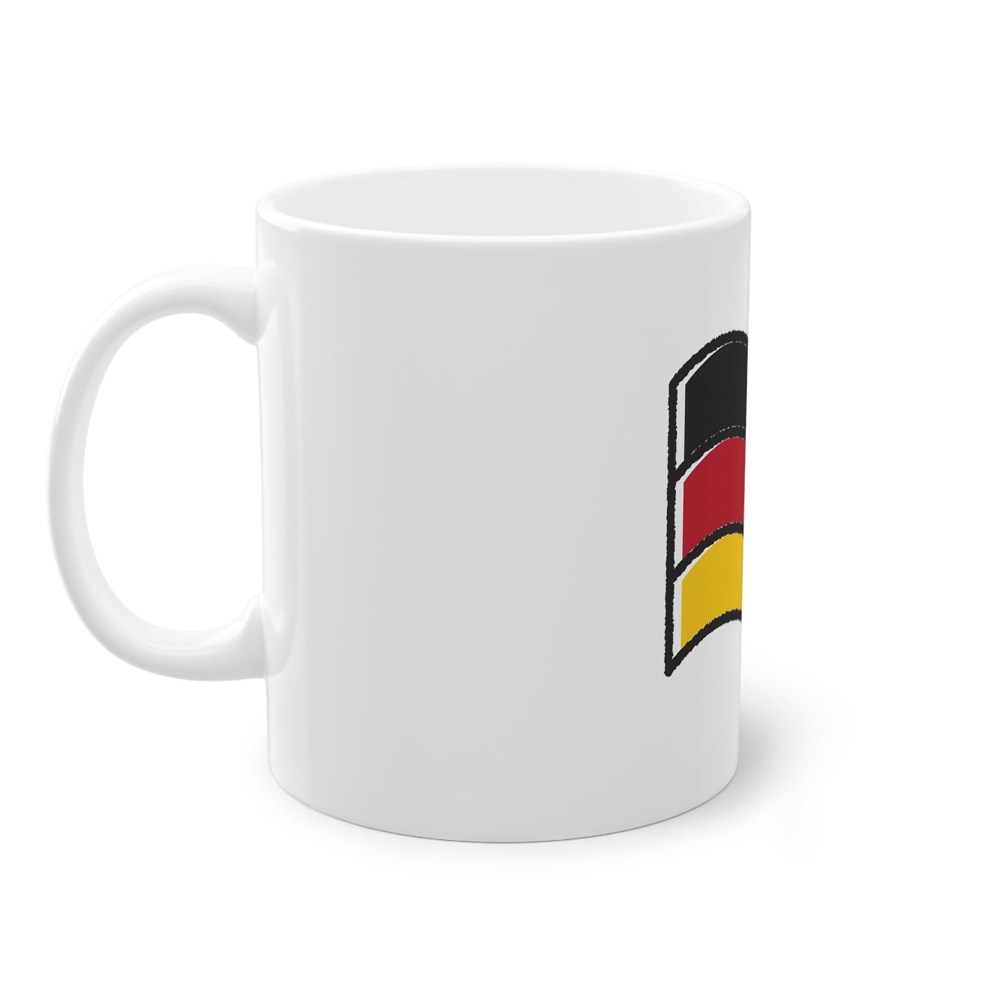 Welcome to Germany - Flagge Deutschlands auf Kaffeetassen bedruckt - Farbe: weiß, Standardtasse, groß 11 Unzen