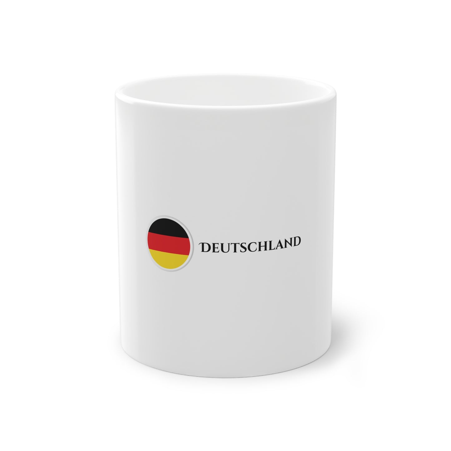 Willkommen in Deutschland - Flagge Deutschlands auf Kaffeetassen bedruckt - Farbe: weiß, Standardtasse, groß 11 Unzen