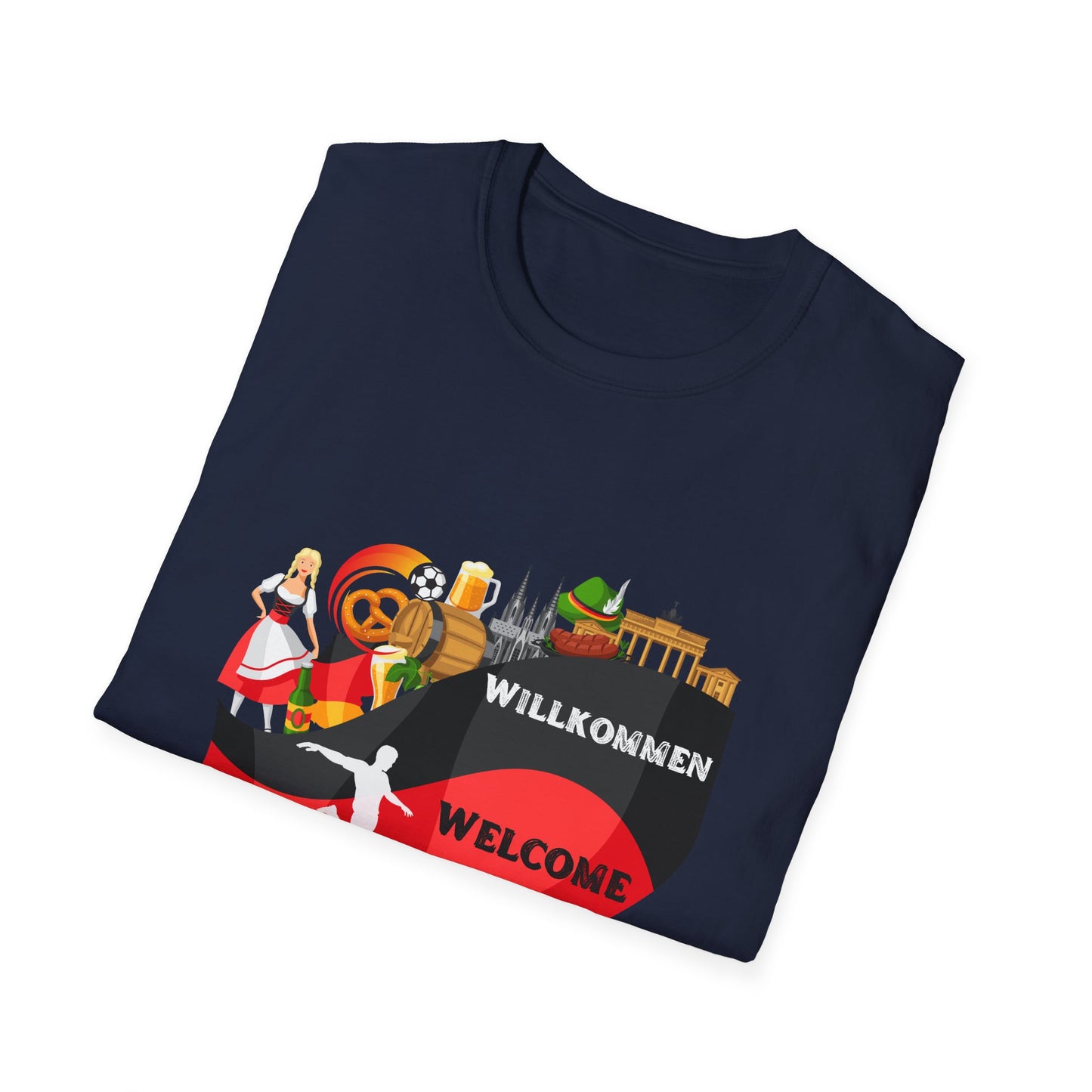 Herzlich Willkommen Unisex T-Shirt, Frieden und Liebe, Liebevolle Gastfreundschaft, Welcome to Germany, I Love Germany, Deutsche Kultur