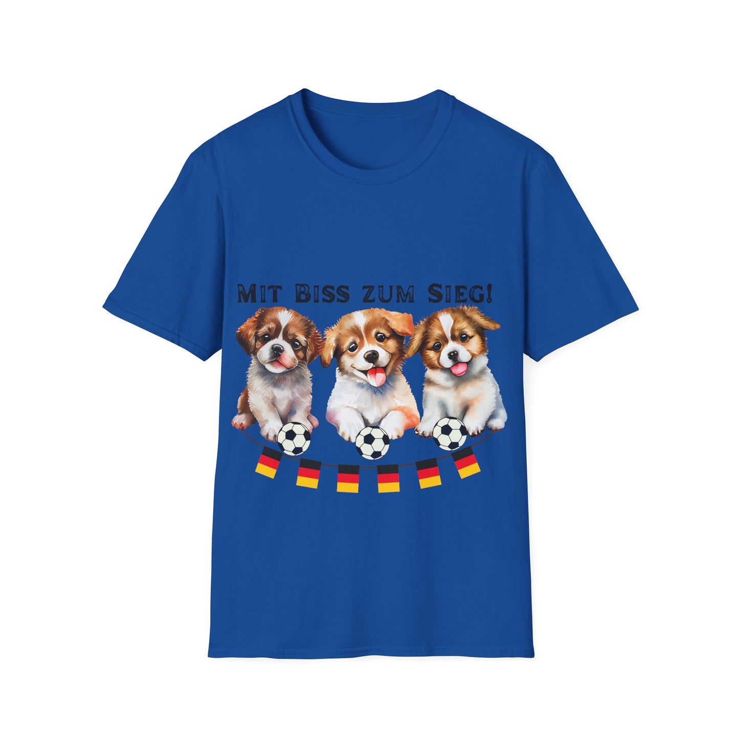 Deutsche Hunde für die Nationalmannschaft, Fußballfan Unisex T-Shirts tragen mit bis zum Sieg - Schwarz