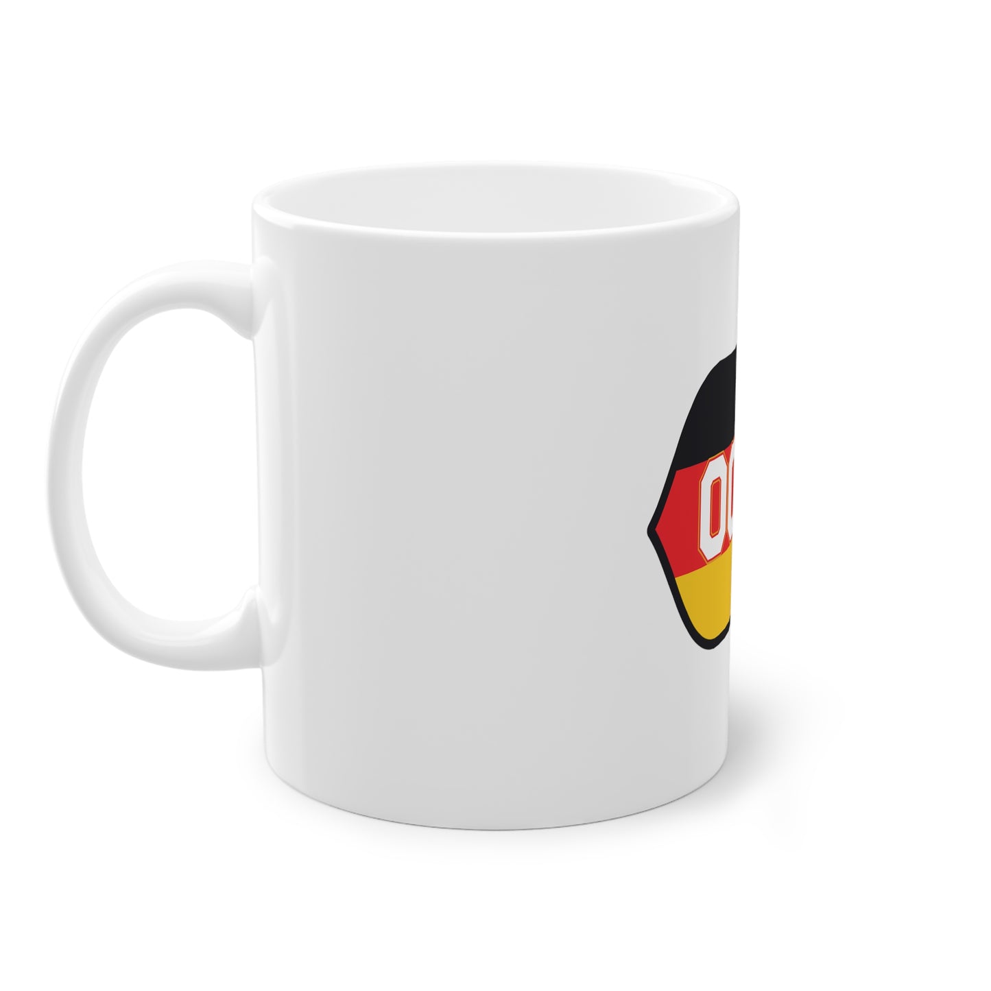 Deutschland Ausland 0049 - auf Kaffeetasse, Standardtasse für jeden Tag, Farbe: weiß, groß 11 Unzen, bedruckt