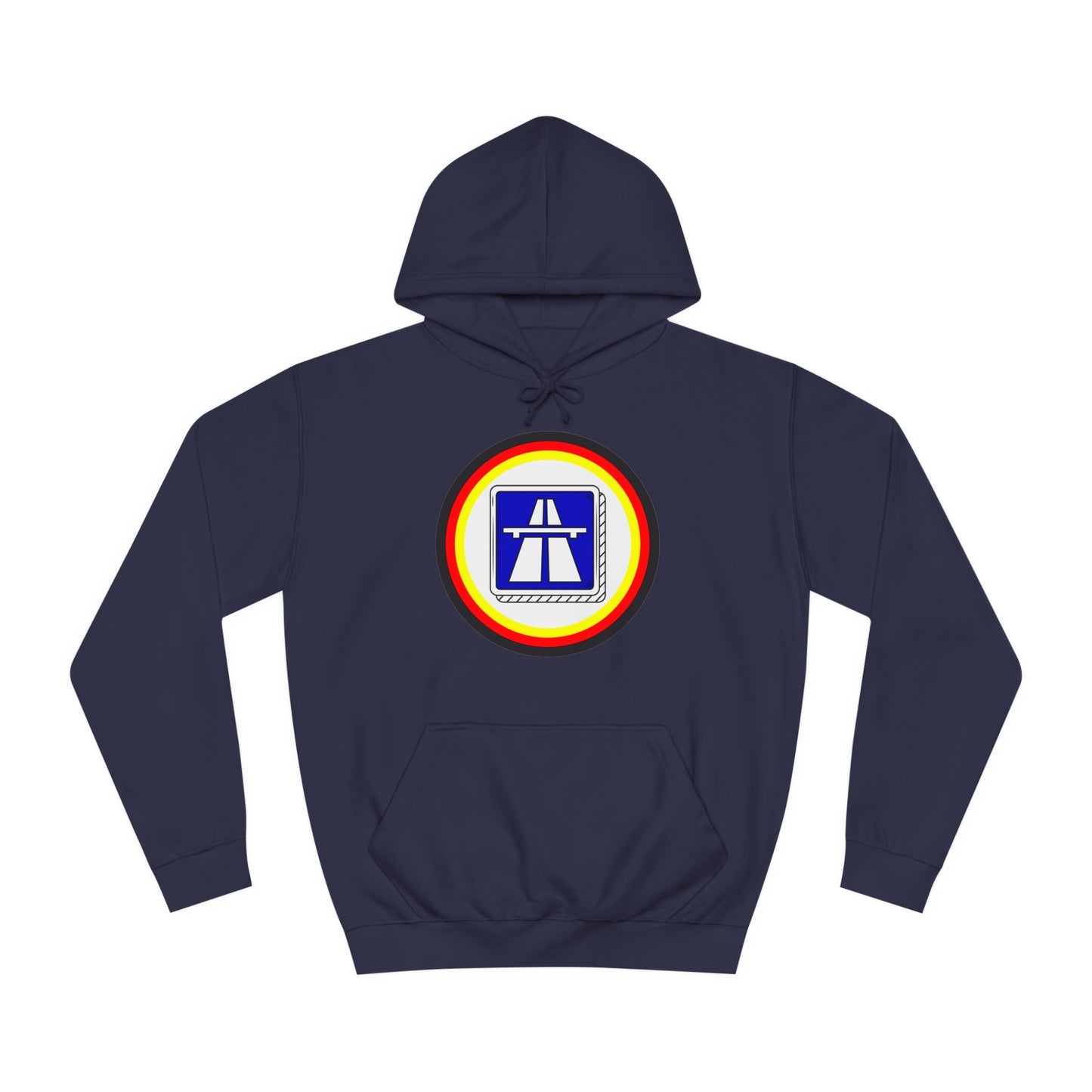 Copy of Autobahnschild auf Hoodies. Fahren Sie sicher.