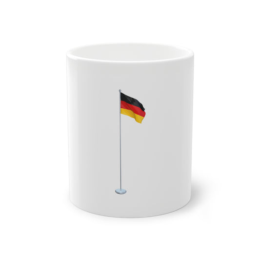 Deutsche Fanne - Flagge auf Kaffeetassen bedruckt - Farbe: weiß, Standardtasse, groß 11 Unzen