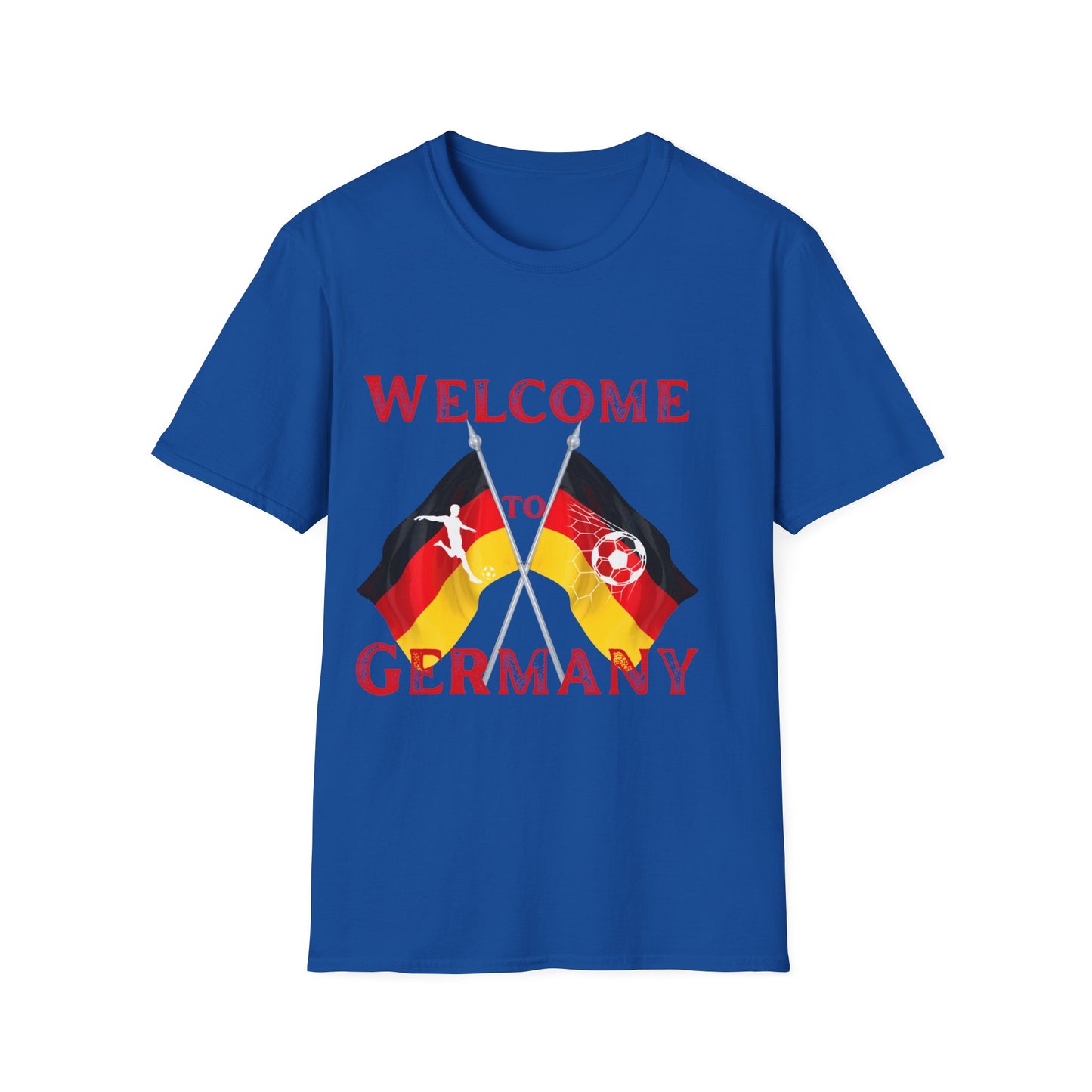 Welcome to Germany, Deutsche Nationalmannschaft, Fußballfan Unisex T-Shirts mit deutschen Flaggen