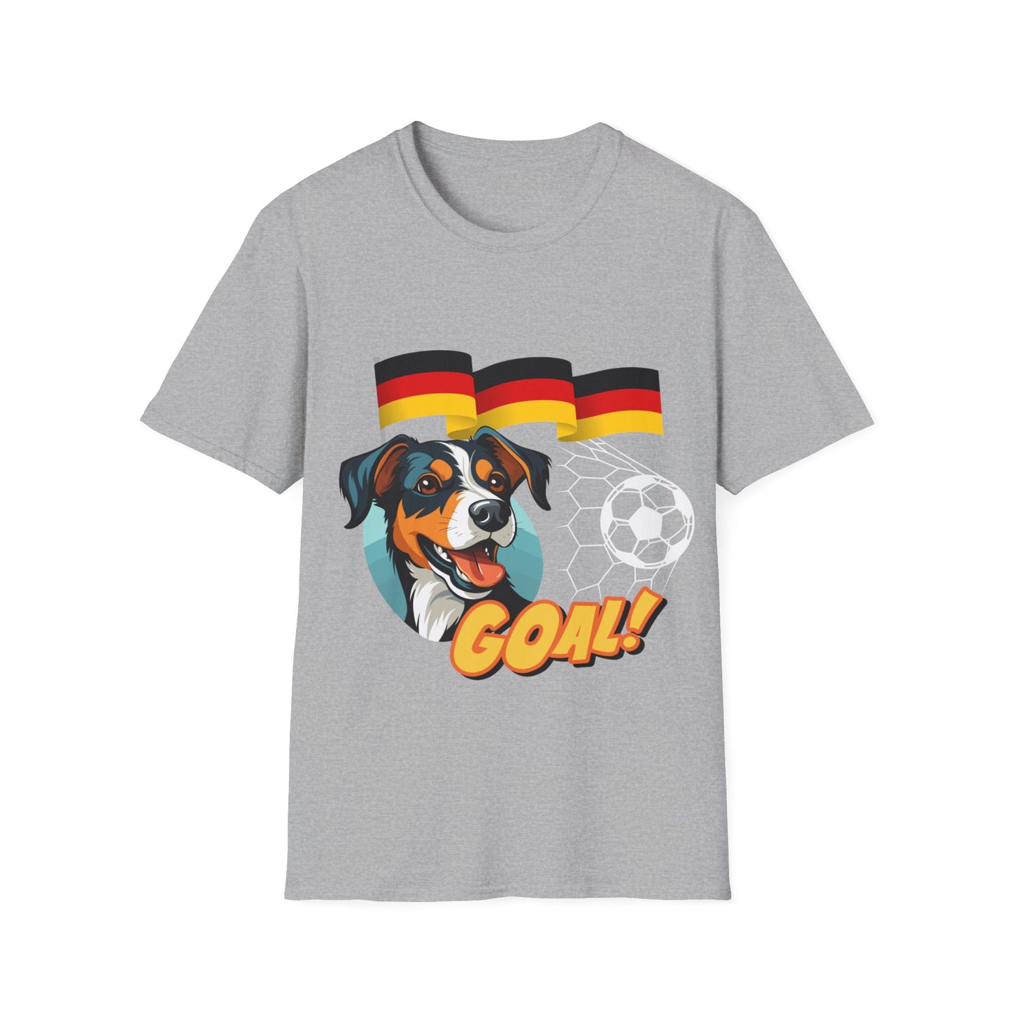 Deutsche Hunde für die Nationalmannschaft - Fußballfan Unisex T-Shirts mit Flaggen und Toren