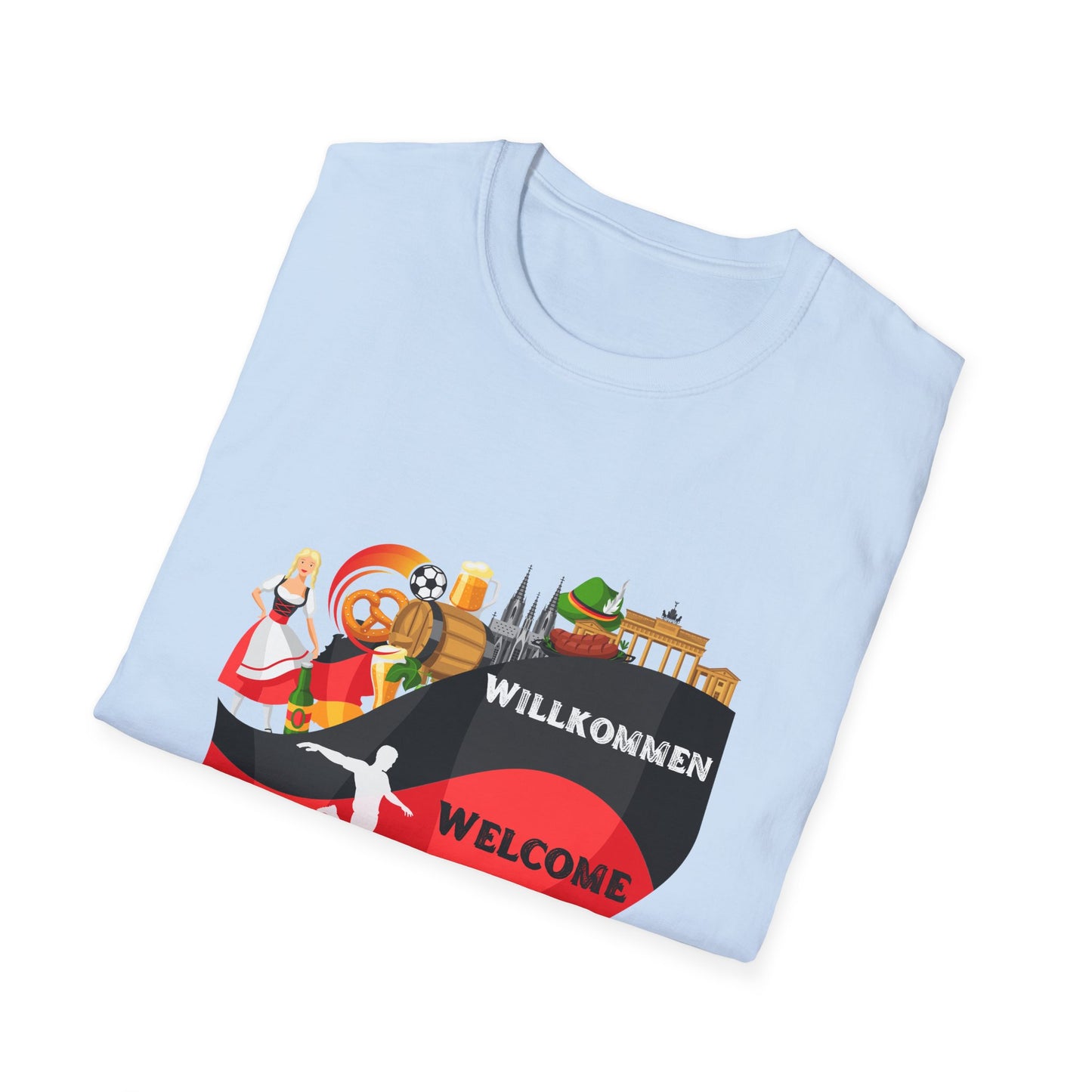 Herzlich Willkommen Unisex T-Shirt, Frieden und Liebe, Liebevolle Gastfreundschaft, Welcome to Germany, I Love Germany, Deutsche Kultur