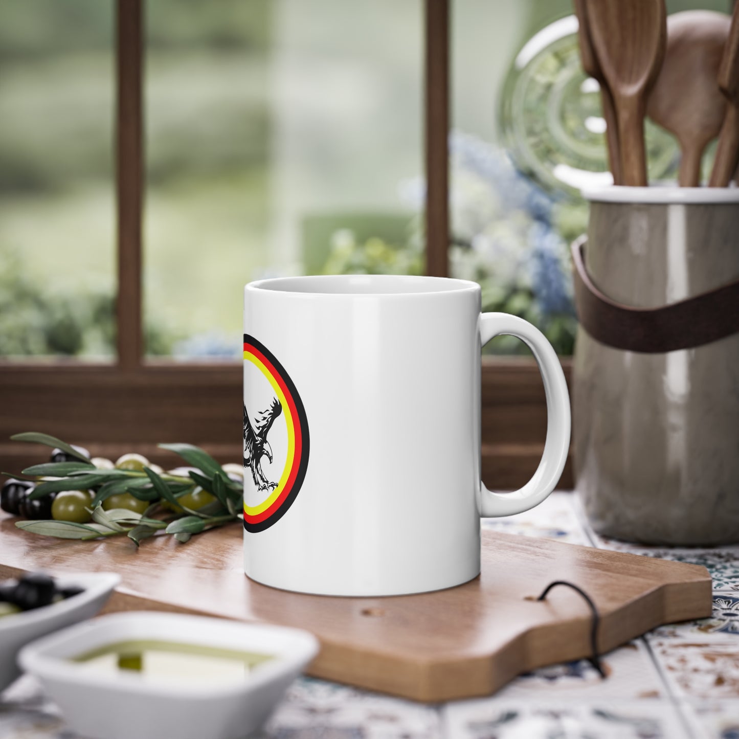 Fliegener Adler Kaffeetasse, Teetasse für jeden Tag, Farbe: weiß, Standardtasse, groß 11 Unzen, bedruckt