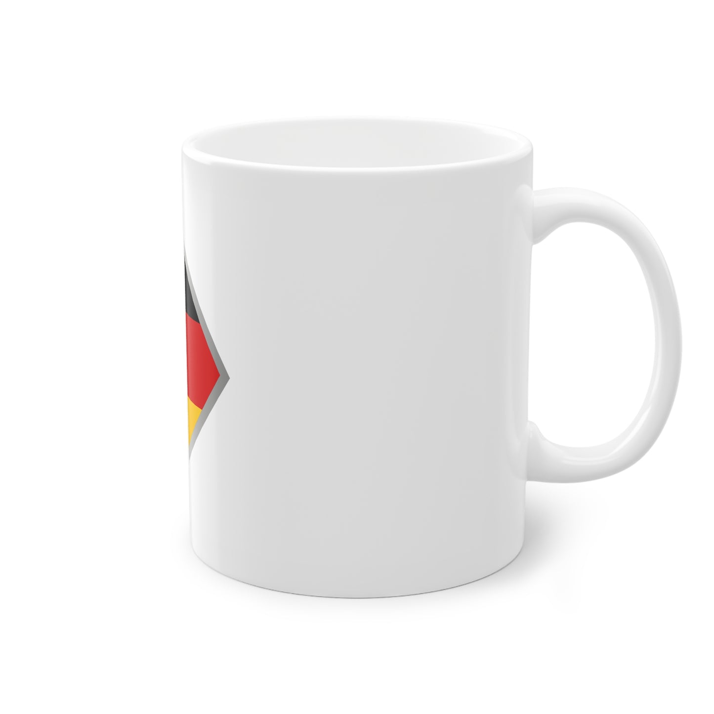 Deutsche Flagge auf Brandenburg Tor - auf Kaffeetasse, Teetasse bedruckt - Farbe: weiß, Standardtasse, groß 11 Unzen