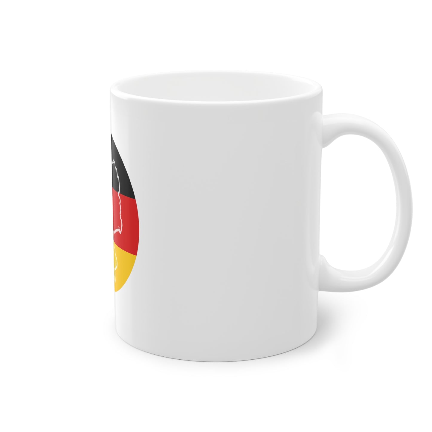 Deutschlandkarte auf Kaffeetassen bedruckt - Farbe: weiß, Standardtasse, groß 11 Unzen