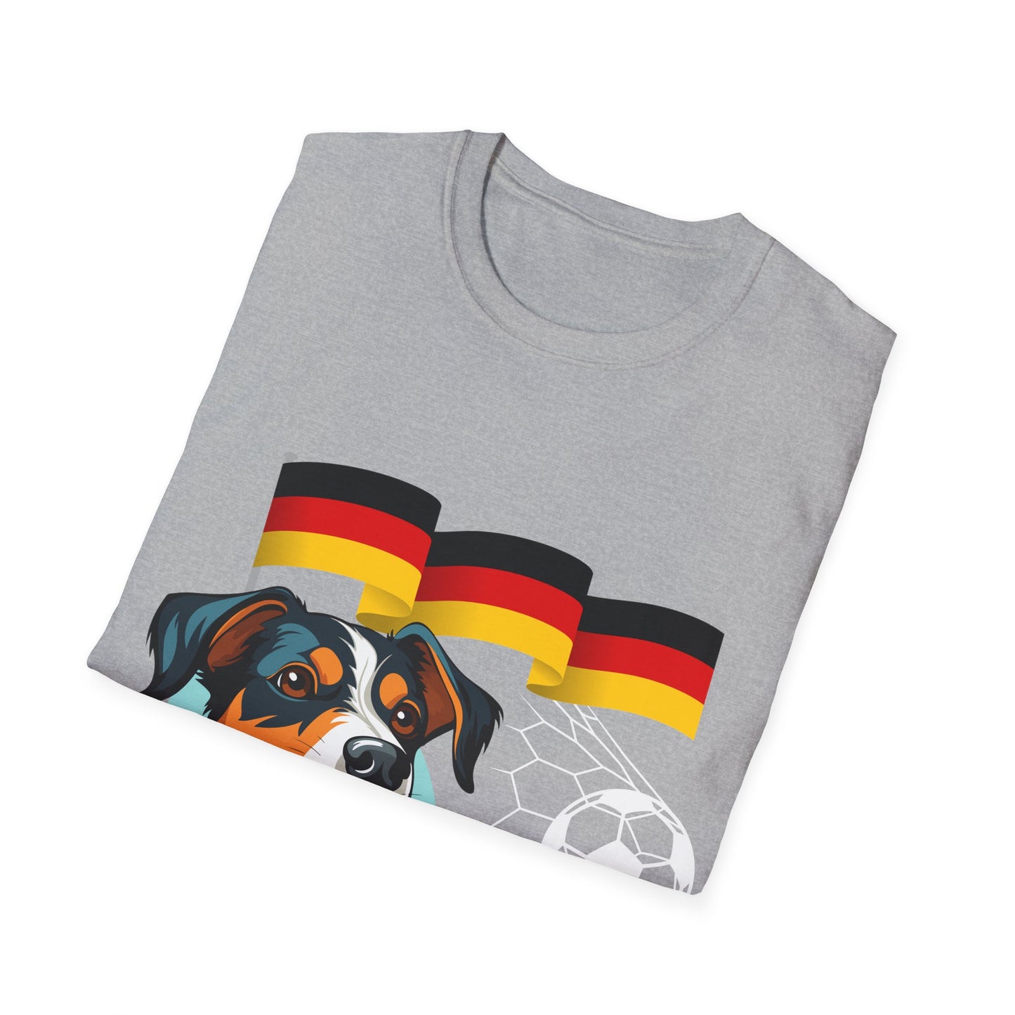 Deutsche Hunde für die Nationalmannschaft - Fußballfan Unisex T-Shirts mit Flaggen und Toren