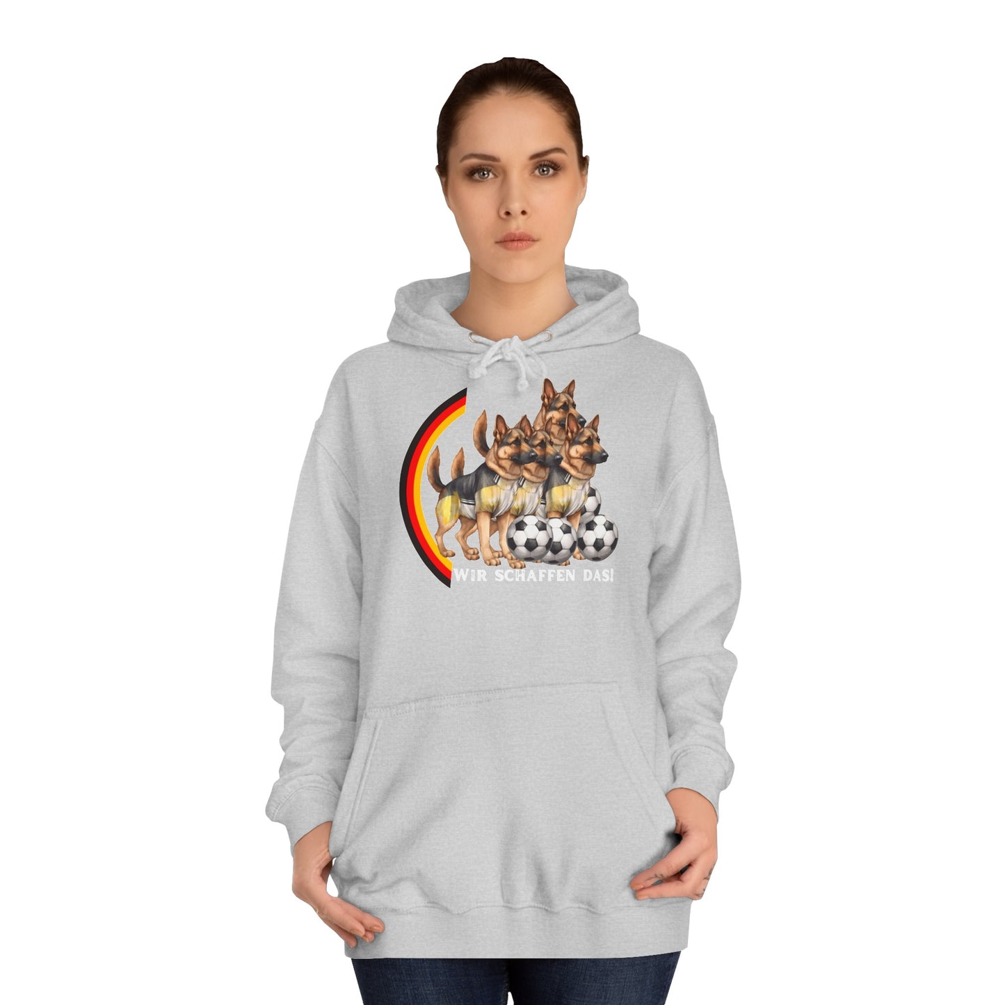 Mit den deutschen Hunden als Fan, schaffen wir das! bedruckt auf Unisex Hoodies