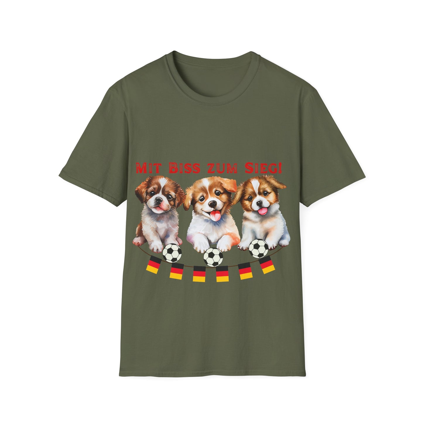 Deutsche Hunde für die Nationalmannschaft, Fußballfan Unisex T-Shirts tragen mit bis zum Sieg