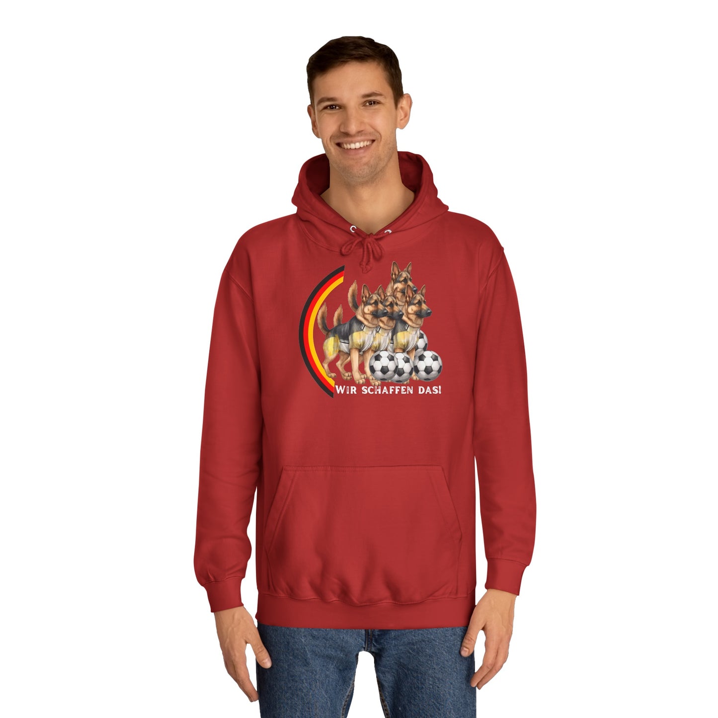 Mit den deutschen Hunden als Fan, schaffen wir das! bedruckt auf Unisex Hoodies