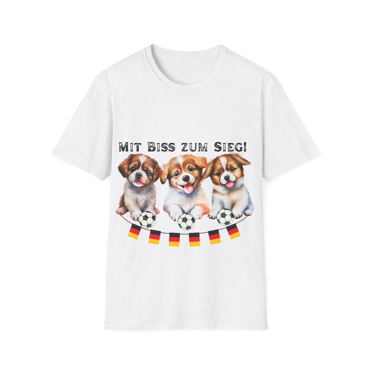 Deutsche Hunde für die Nationalmannschaft, Fußballfan Unisex T-Shirts tragen mit bis zum Sieg - Schwarz