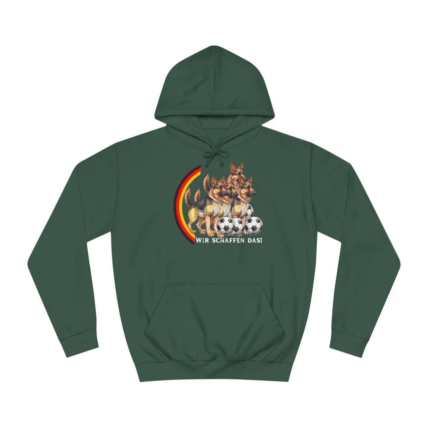 Mit den deutschen Hunden als Fan, schaffen wir das! bedruckt auf Unisex Hoodies -  Beideseitig gedruckt