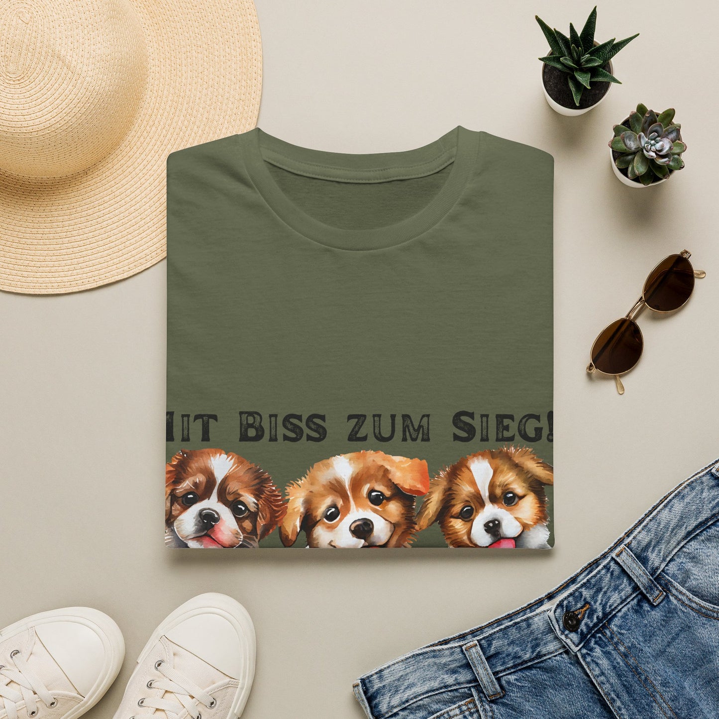 Deutsche Hunde für die Nationalmannschaft, Fußballfan Unisex T-Shirts tragen mit bis zum Sieg - Schwarz
